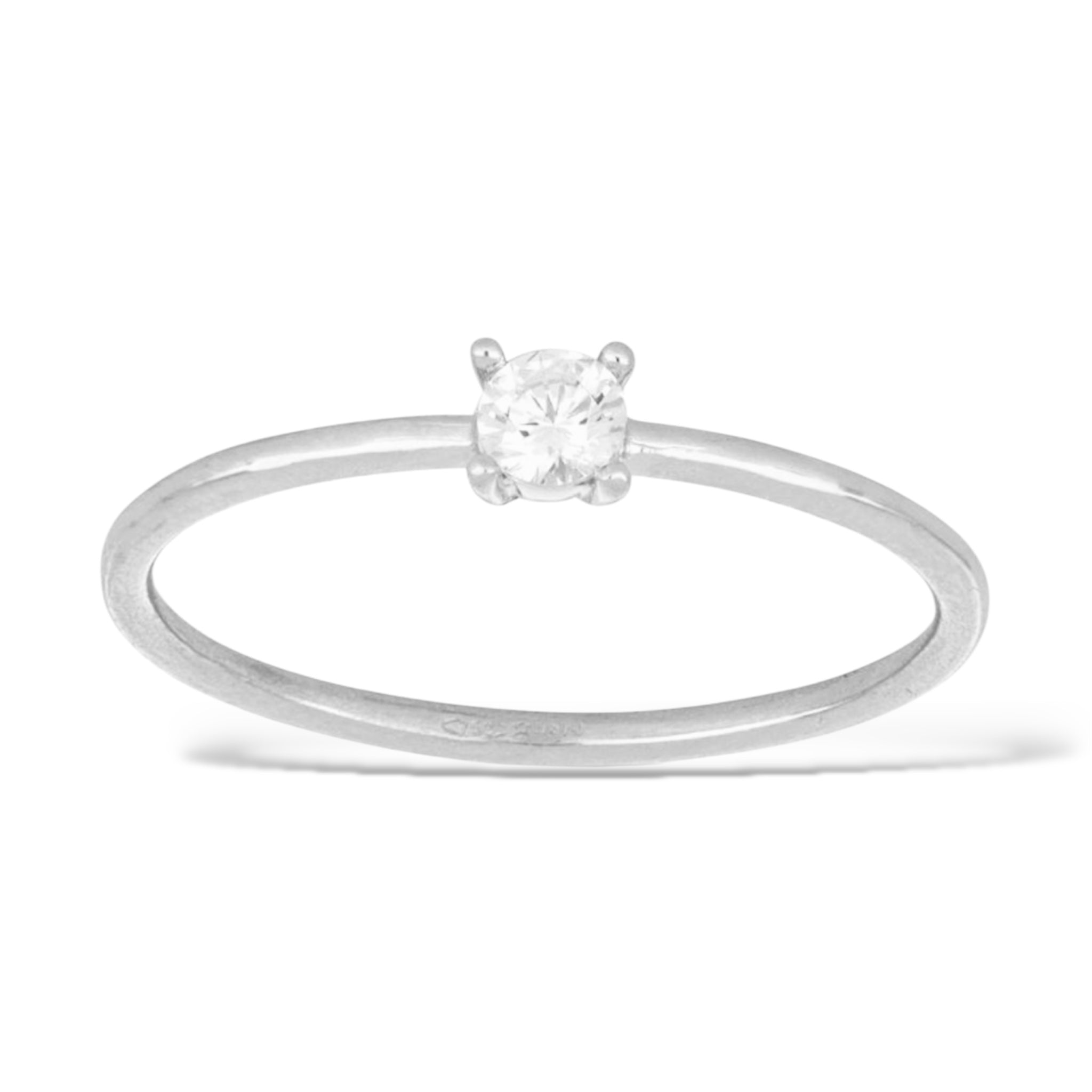 Anello mini solitario in oro 18kt