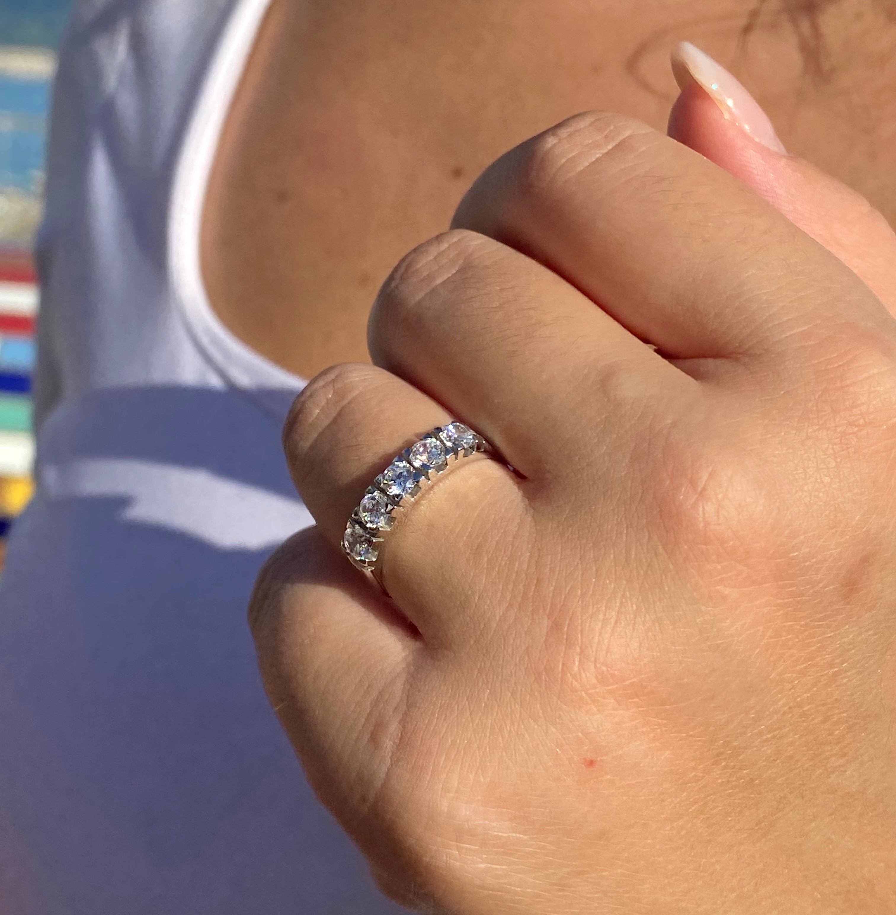 Anello Riviera Shine in moissanite - Shine Gioielli