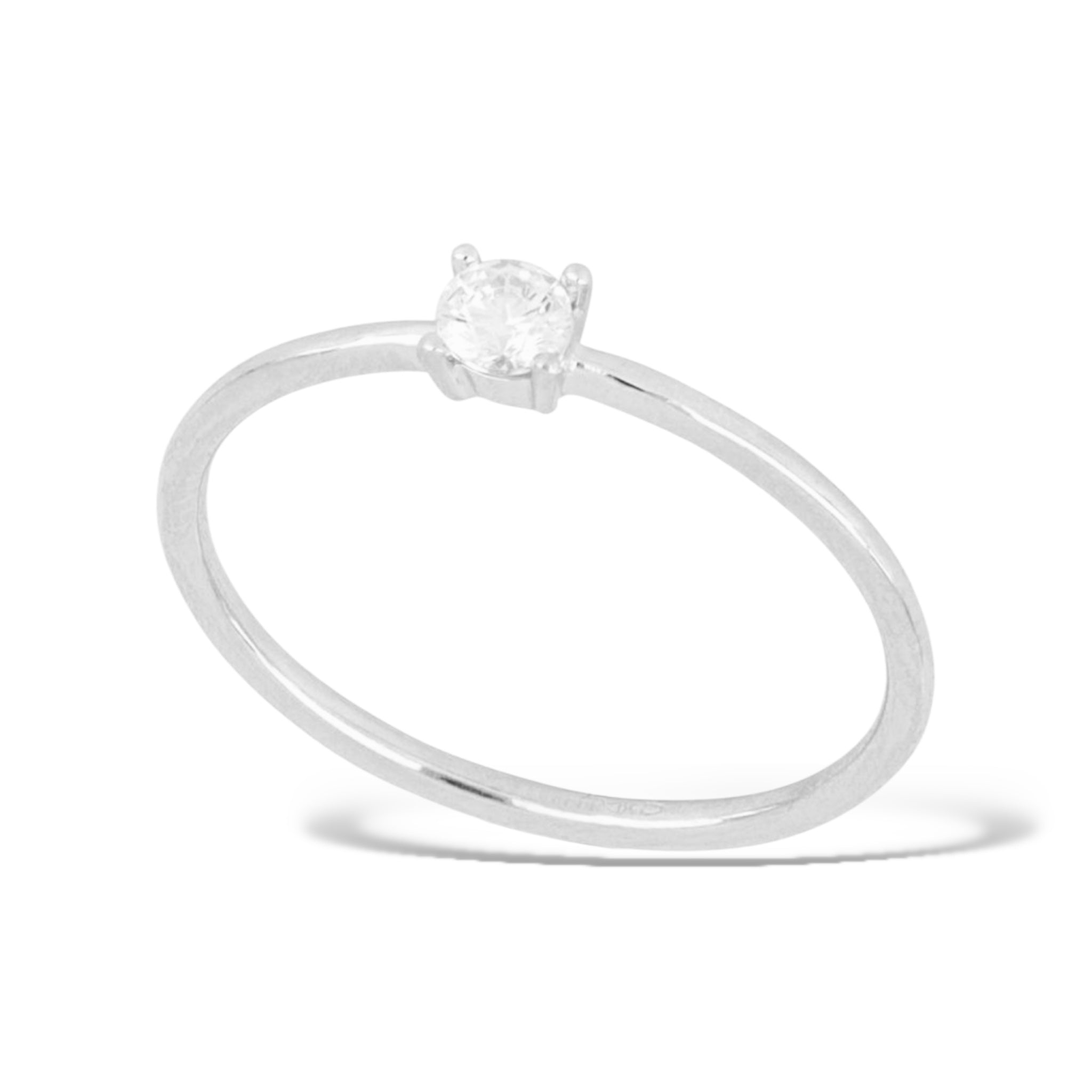 Anello mini solitario in oro 18kt