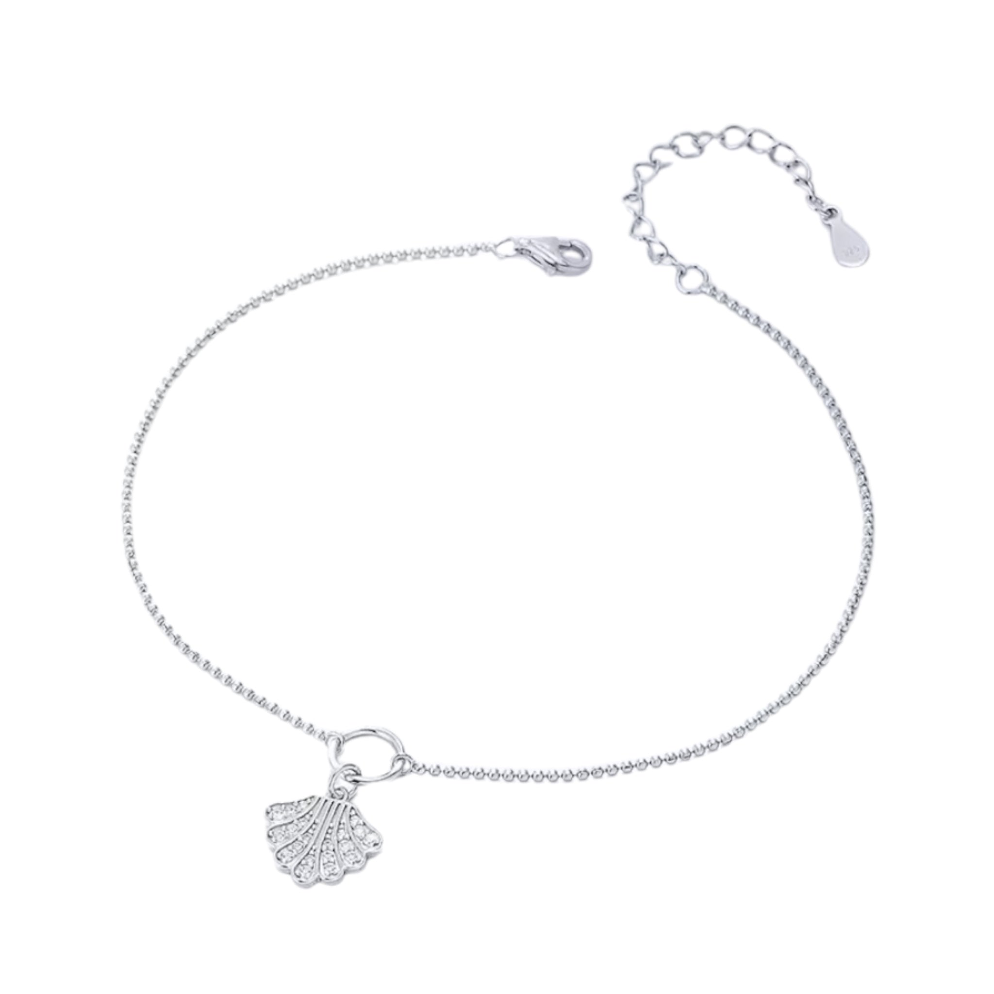 Cavigliera conchiglia con pavè prezioso