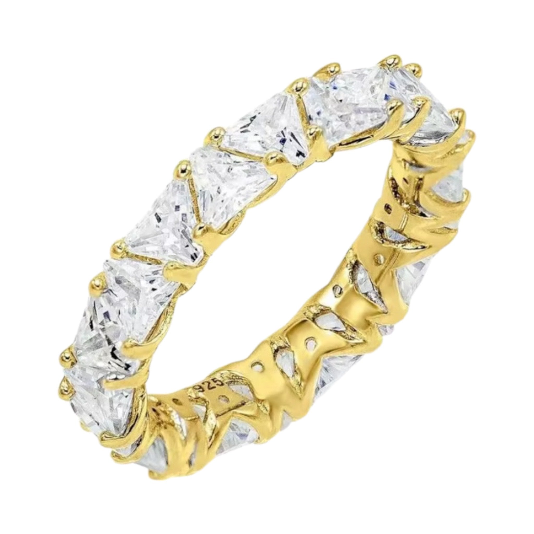 Anello Veretta con triangoli luminosi