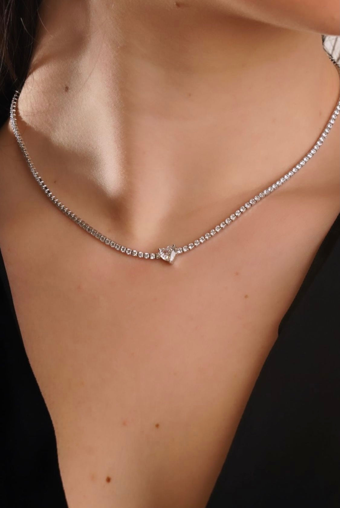 Collana tennis cuore - Shine Gioielli