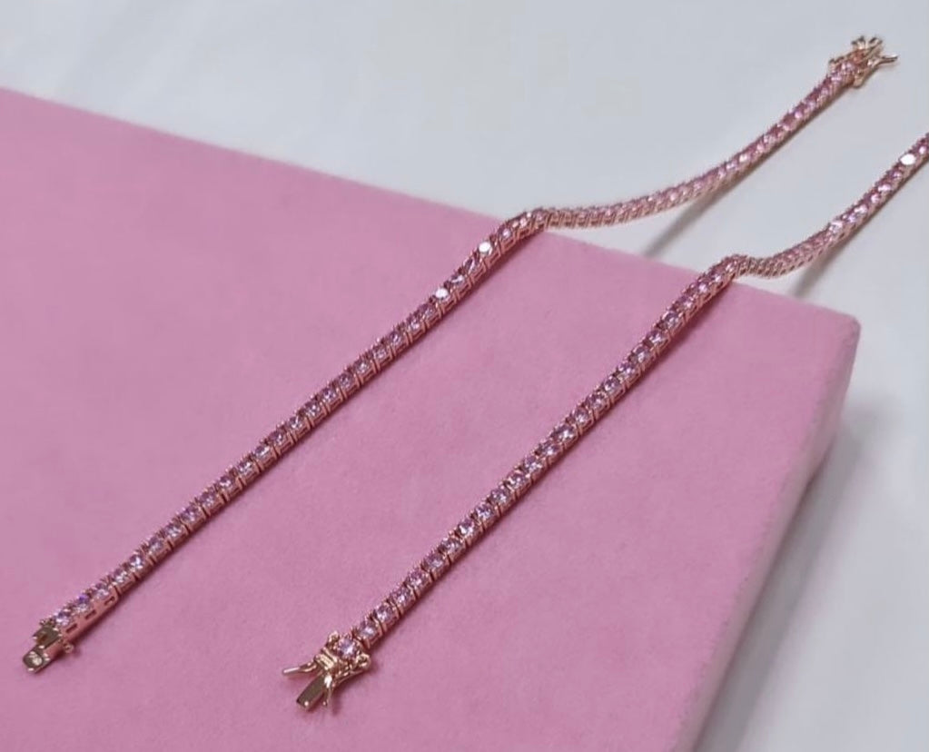 Bracciale tennis rosa - Shine Gioielli