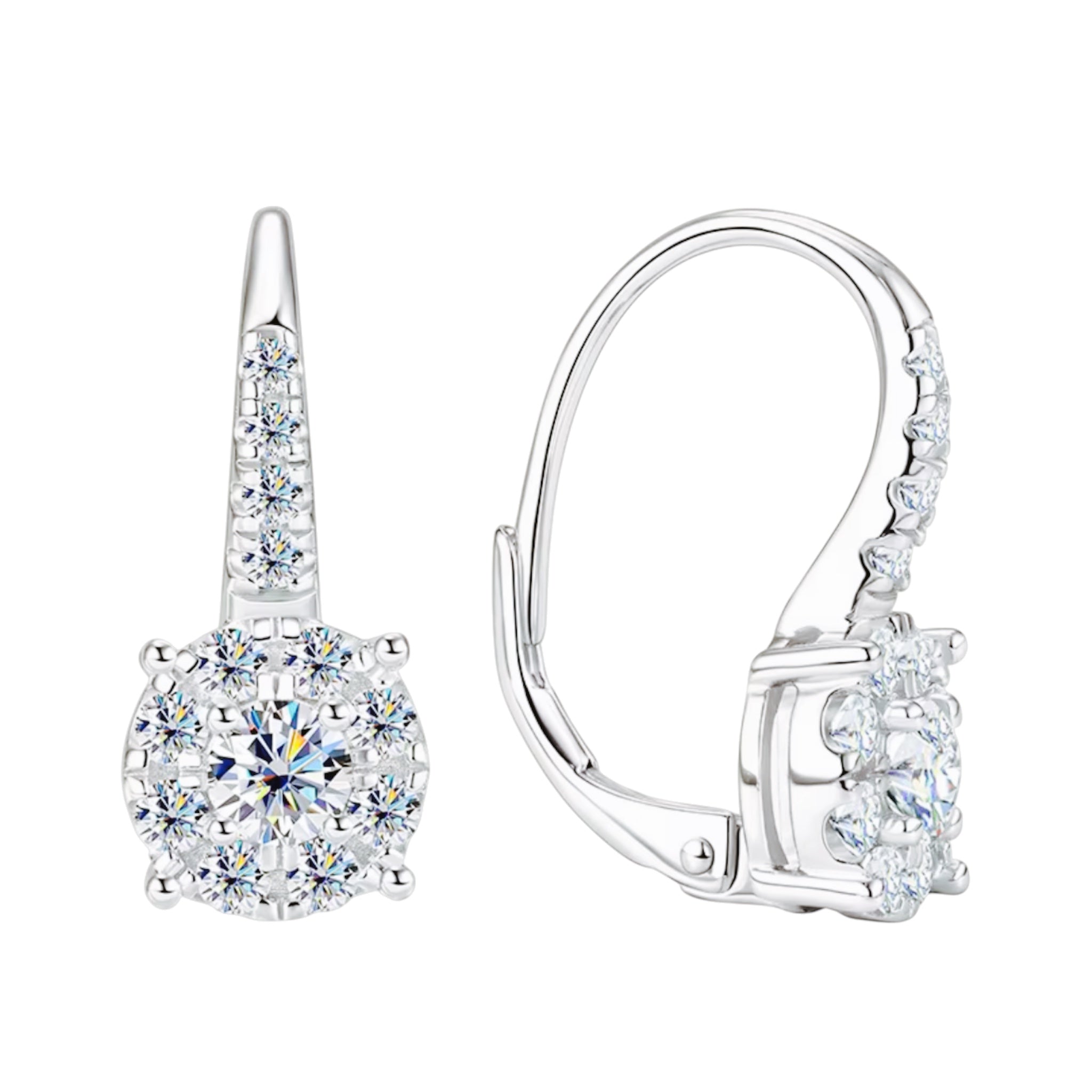 Orecchini con chiusura a monachina in moissanite