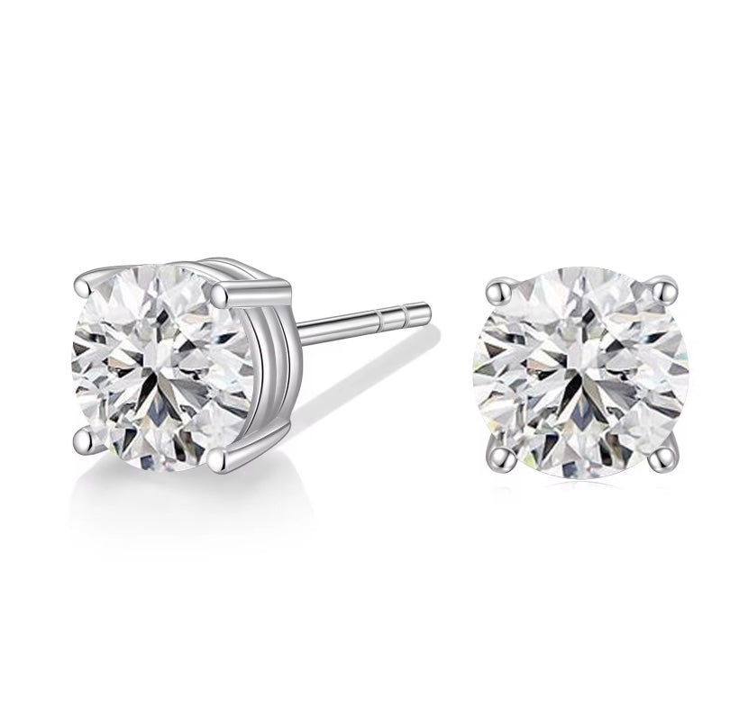 Orecchini punto luce con moissanite D color Purezza VVS