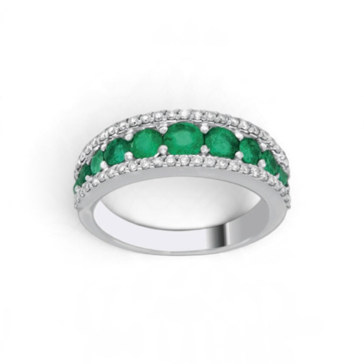 Anello fascia brillante in oro 18kt
