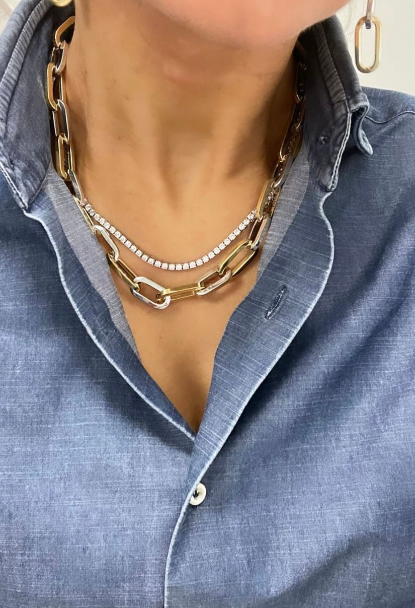 Two-tone Tiffany mesh necklace