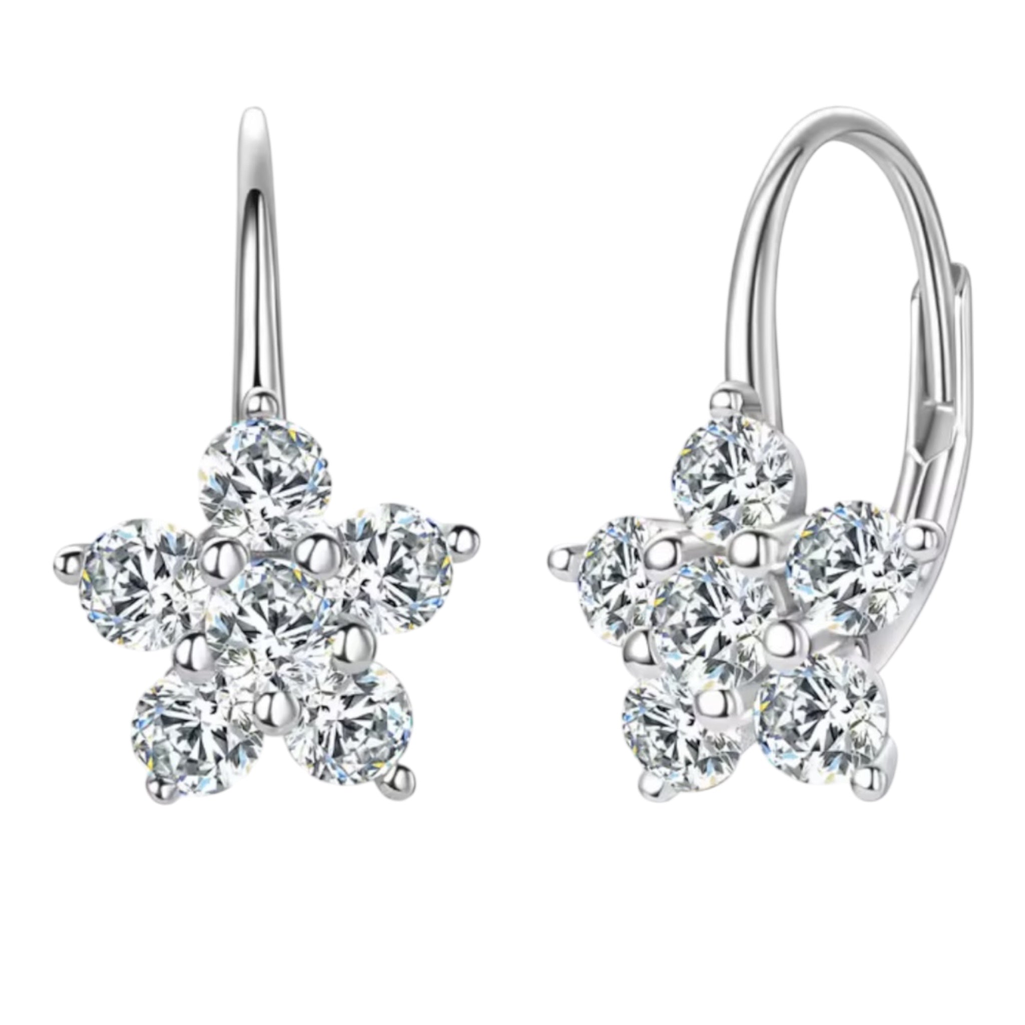 Orecchini a fiore con moissanite luminosa