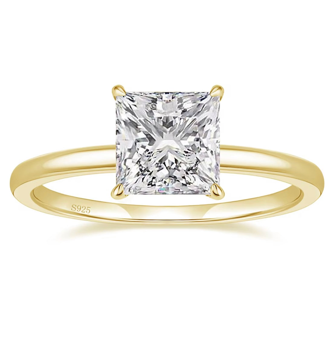 Anello solitario taglio quadrato moissanite da 2ct certificata