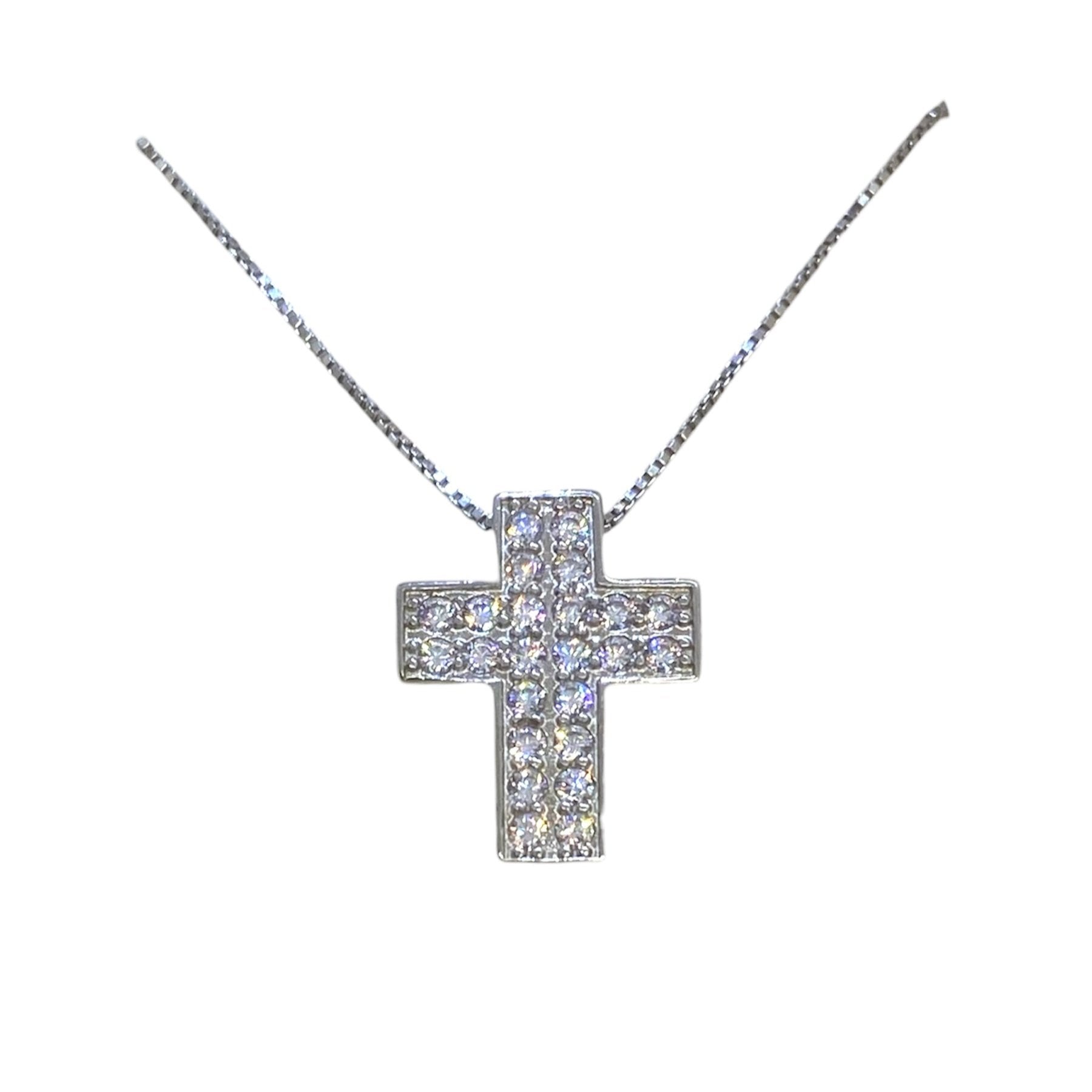 Collana croce pavé