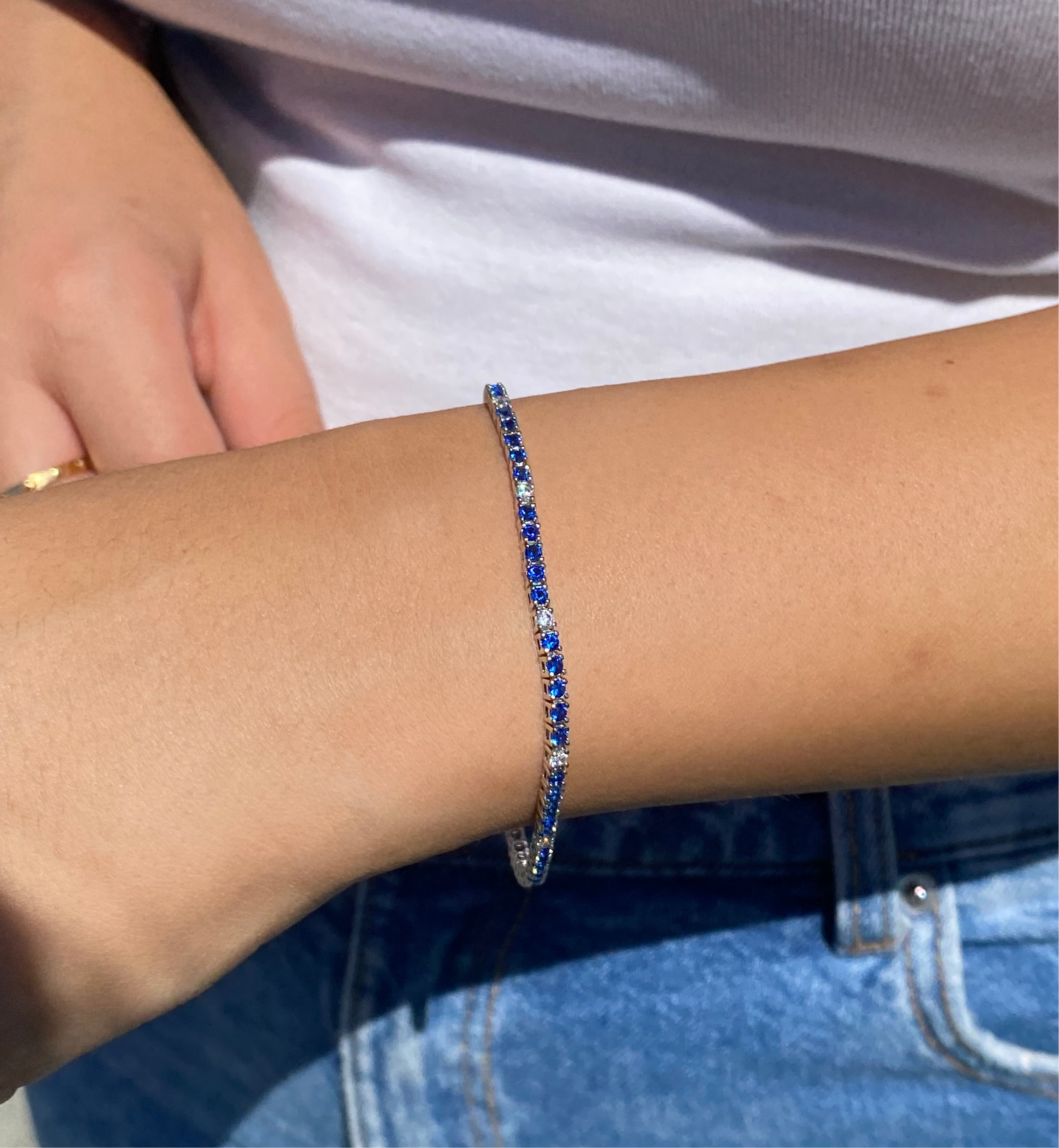 Bracciale tennis blu