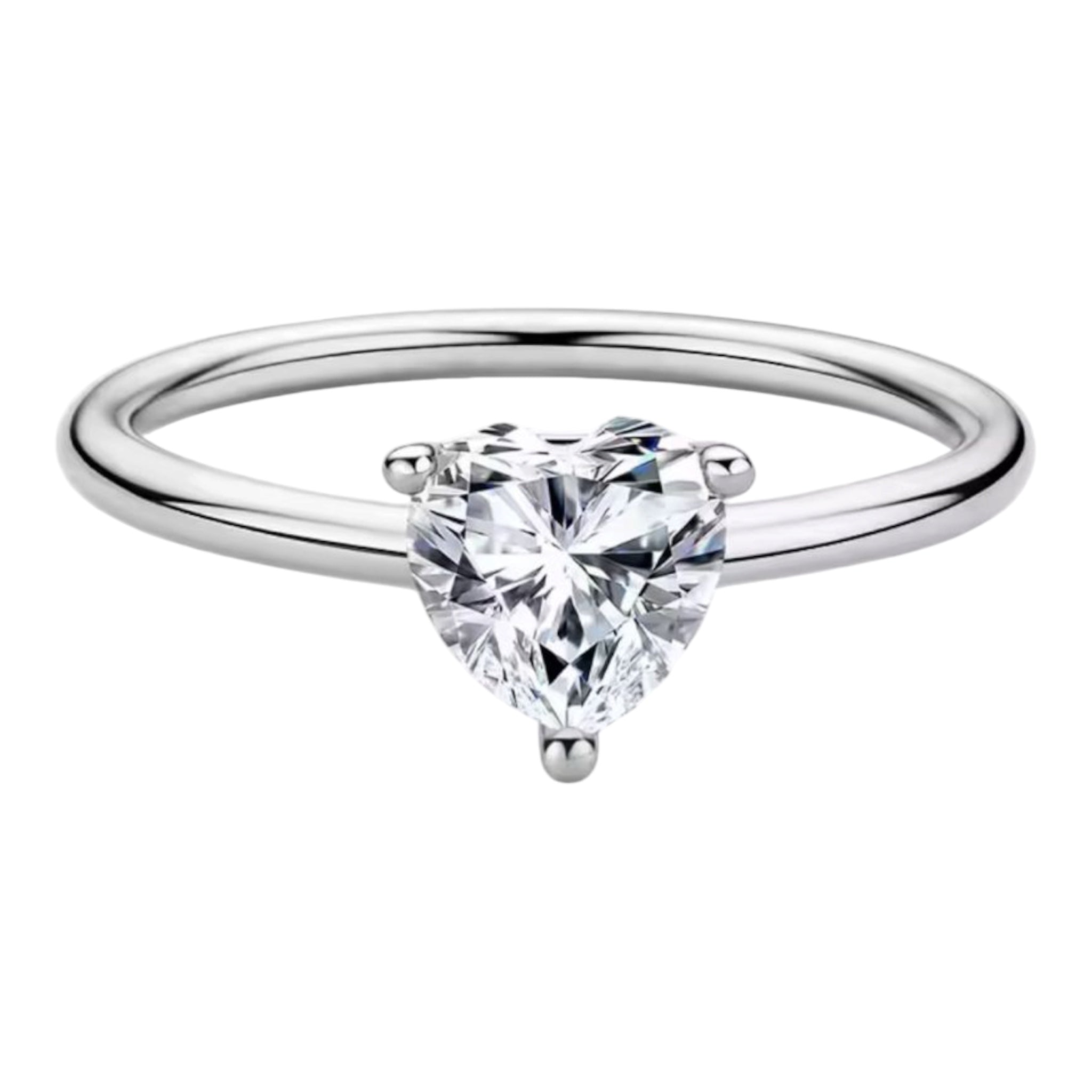 Anello solitario con moissanite taglio cuore