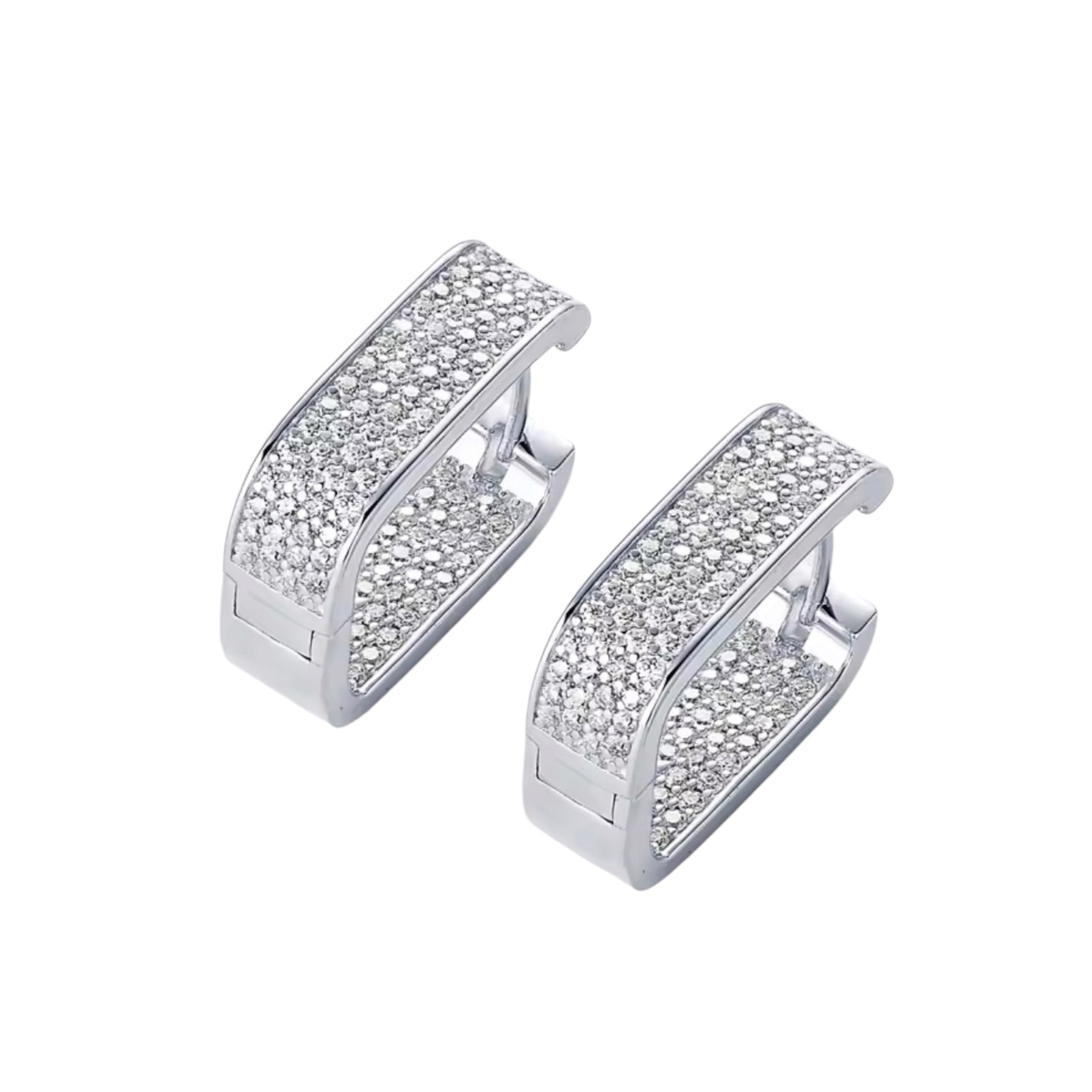 Orecchini squadrati con pavé luminoso di moissanite certificata GRA
