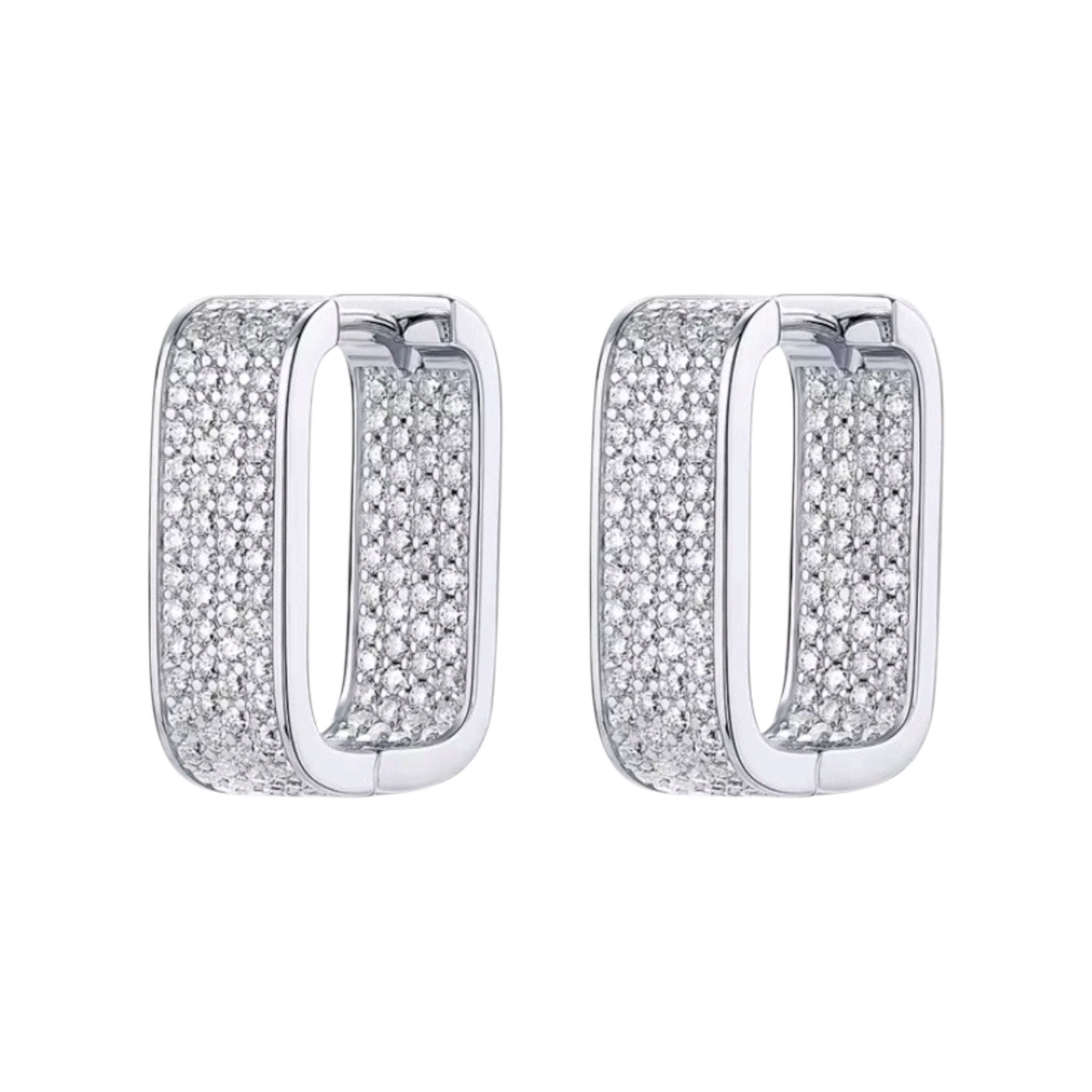 Orecchini squadrati con pavé luminoso di moissanite certificata GRA
