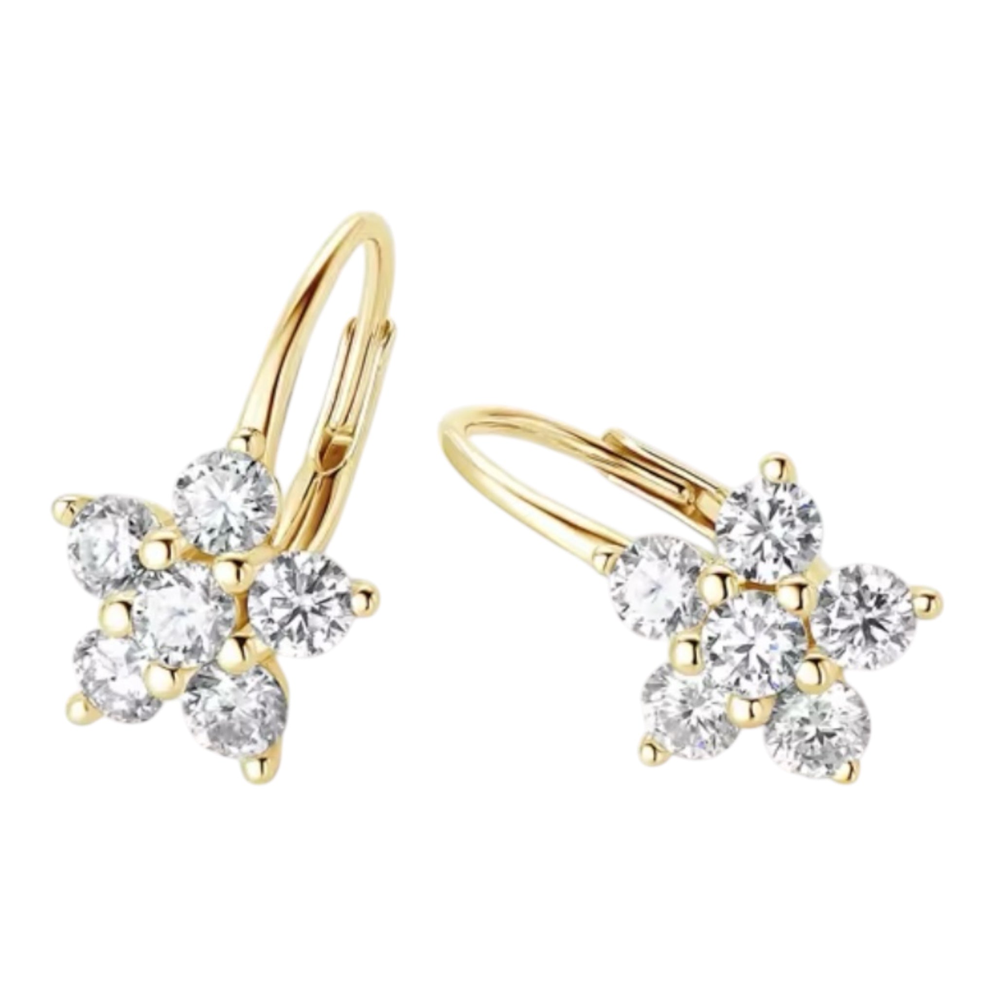 Orecchini a fiore con moissanite luminosa