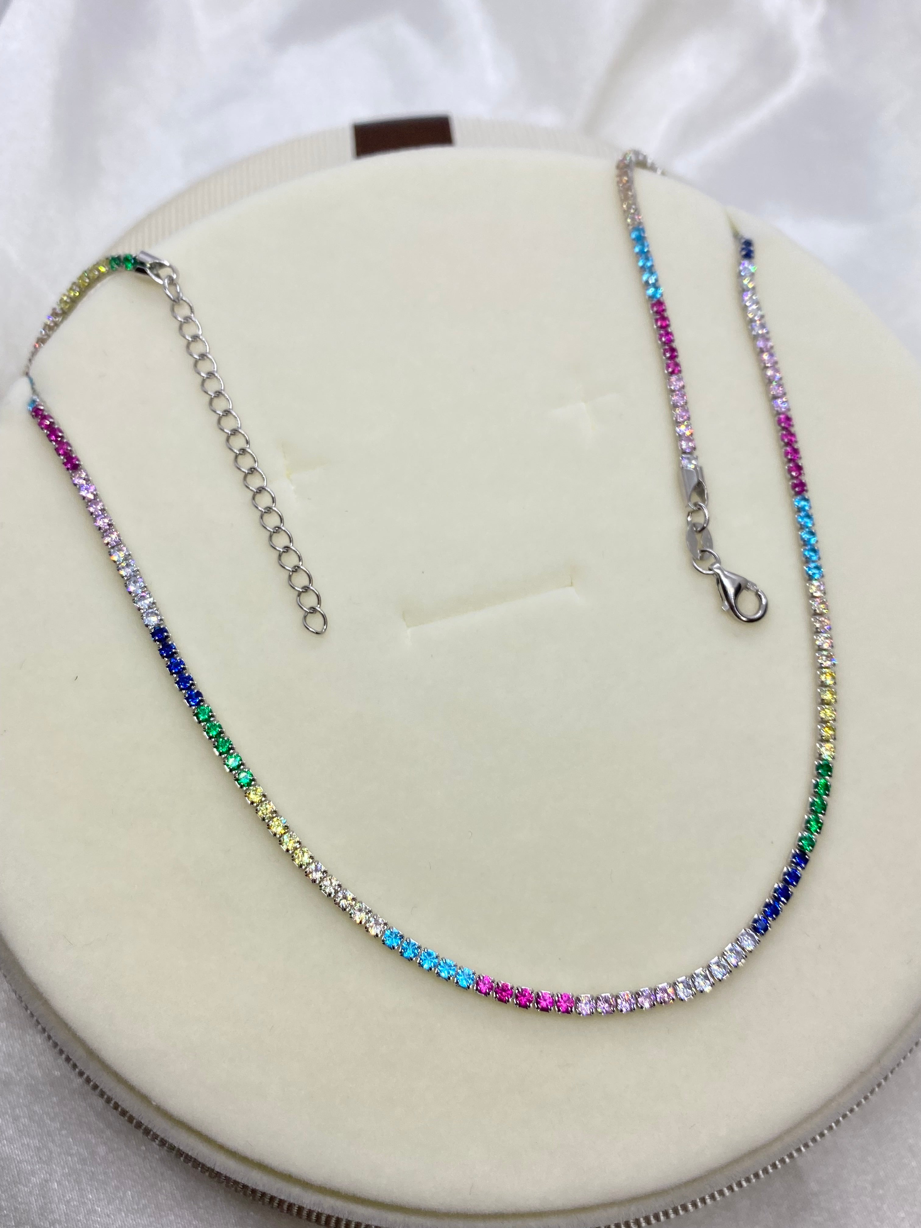 Raimbow tennis necklace