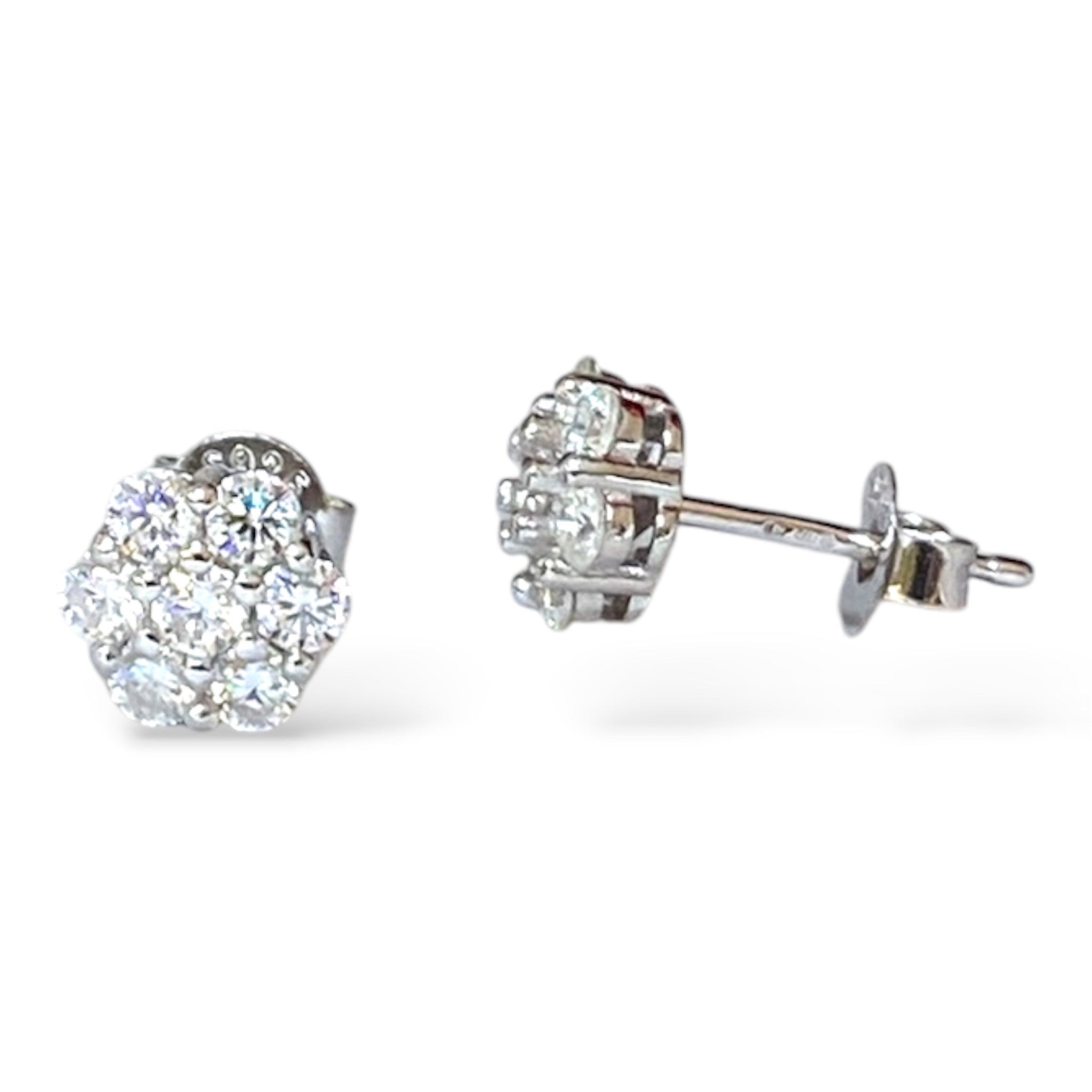 Orecchini a fiore in Moissanite 2,5mm per pietra , 0.84 ct