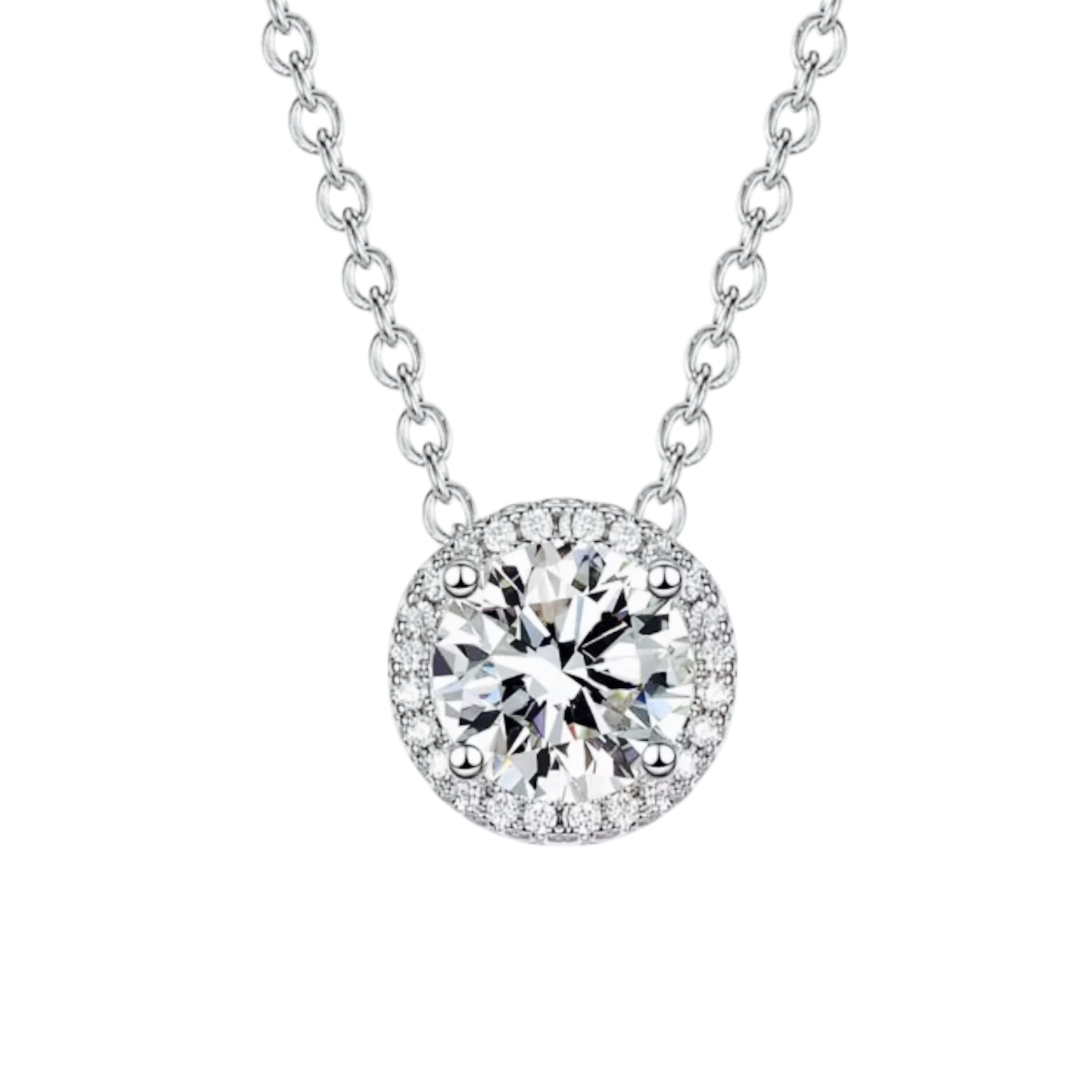 Collana punto luce luminoso con moissanite da 2ct