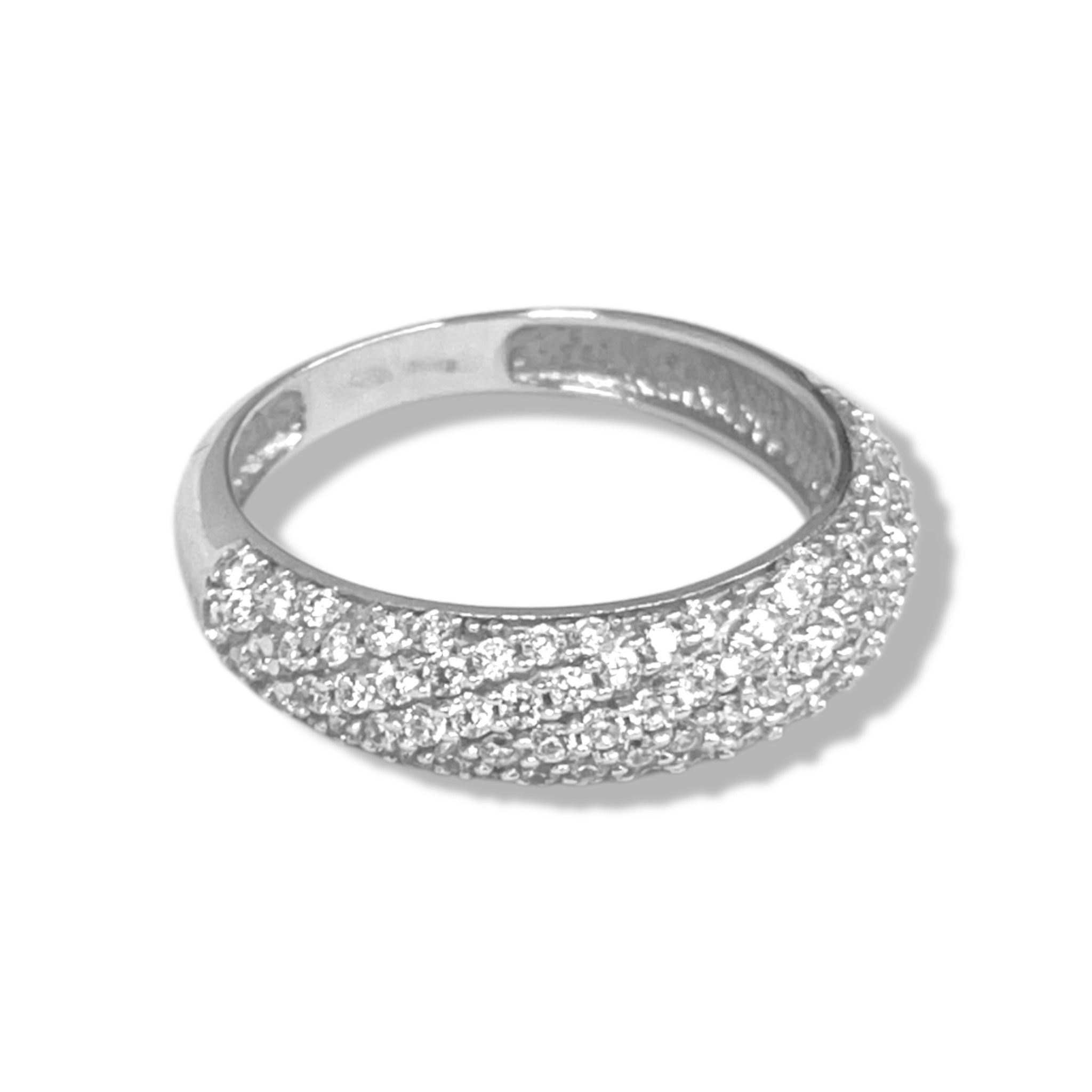18kt white gold luminous pavé band ring