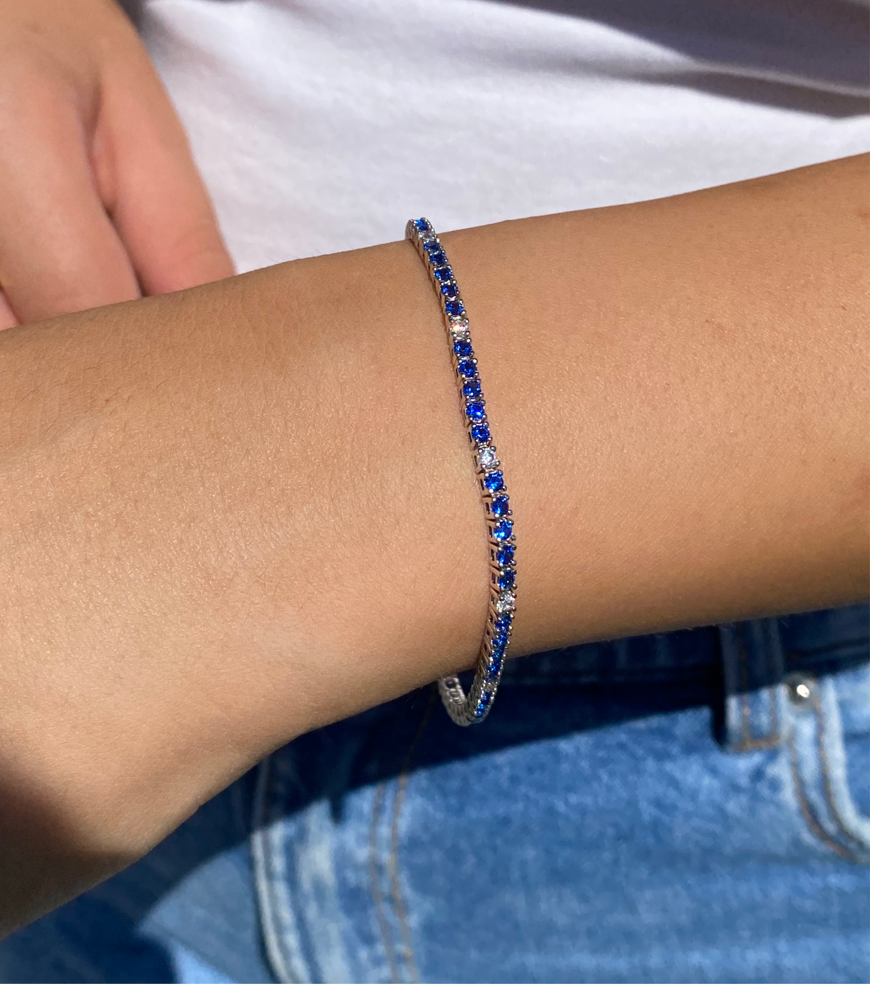 Bracciale tennis blu