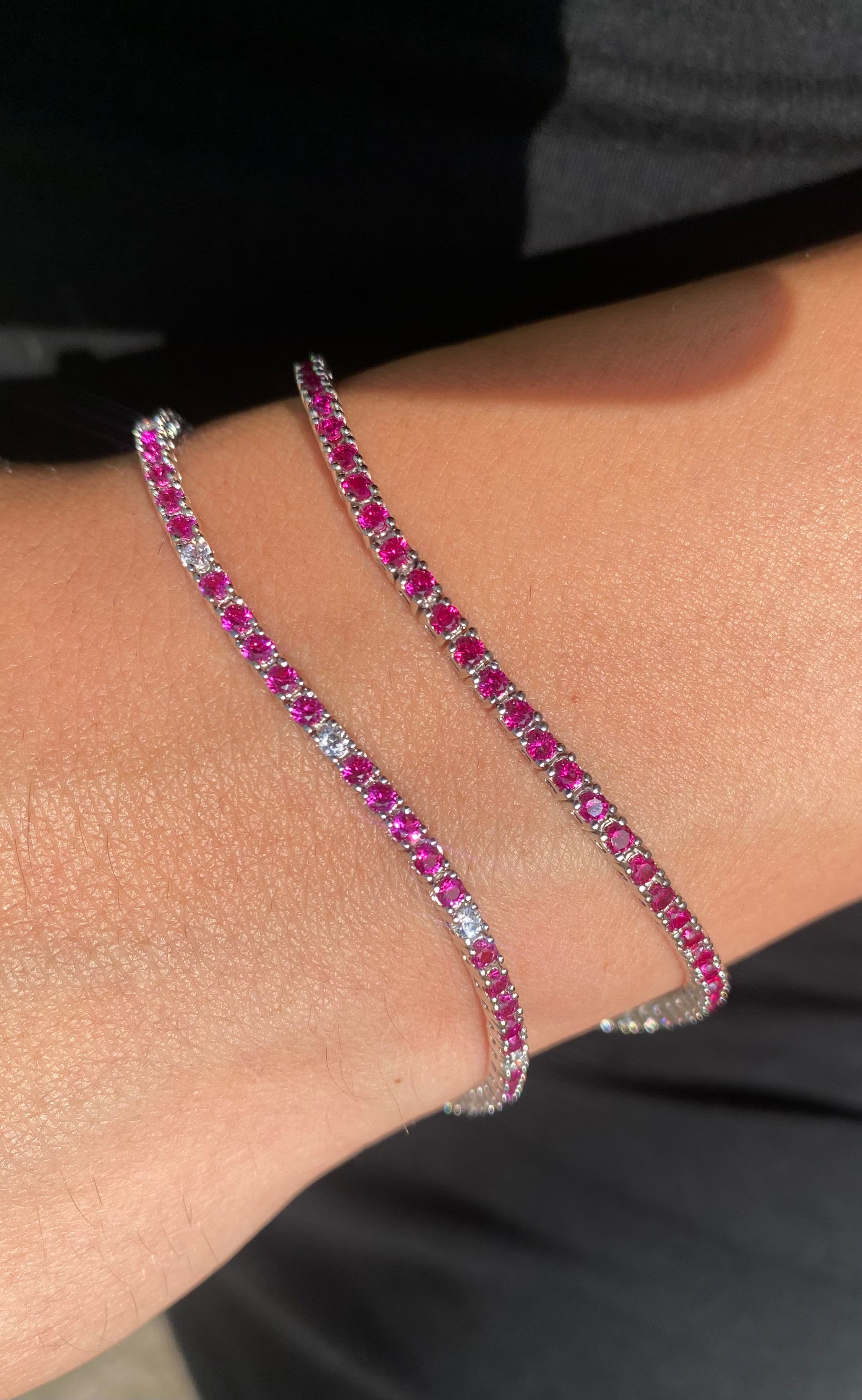 Ruby tennis bracelet