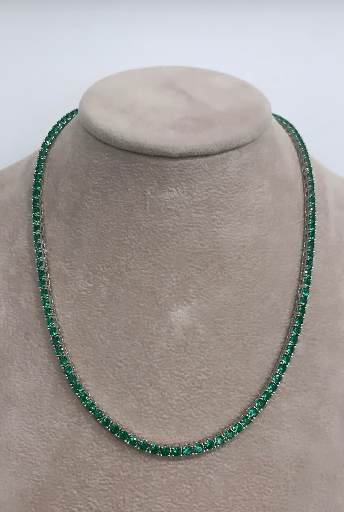 Collana tennis verde 3mm