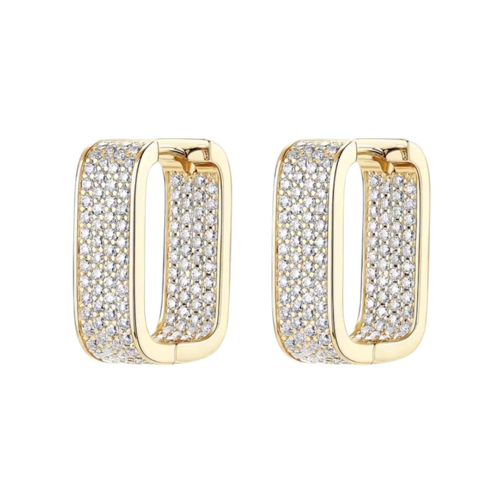 Orecchini squadrati con pavé luminoso di moissanite certificata GRA