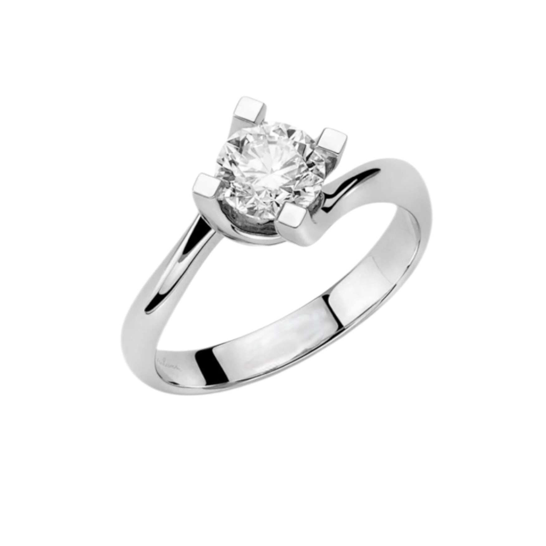 Anello solitario shine squadrato con moissanite luminosa