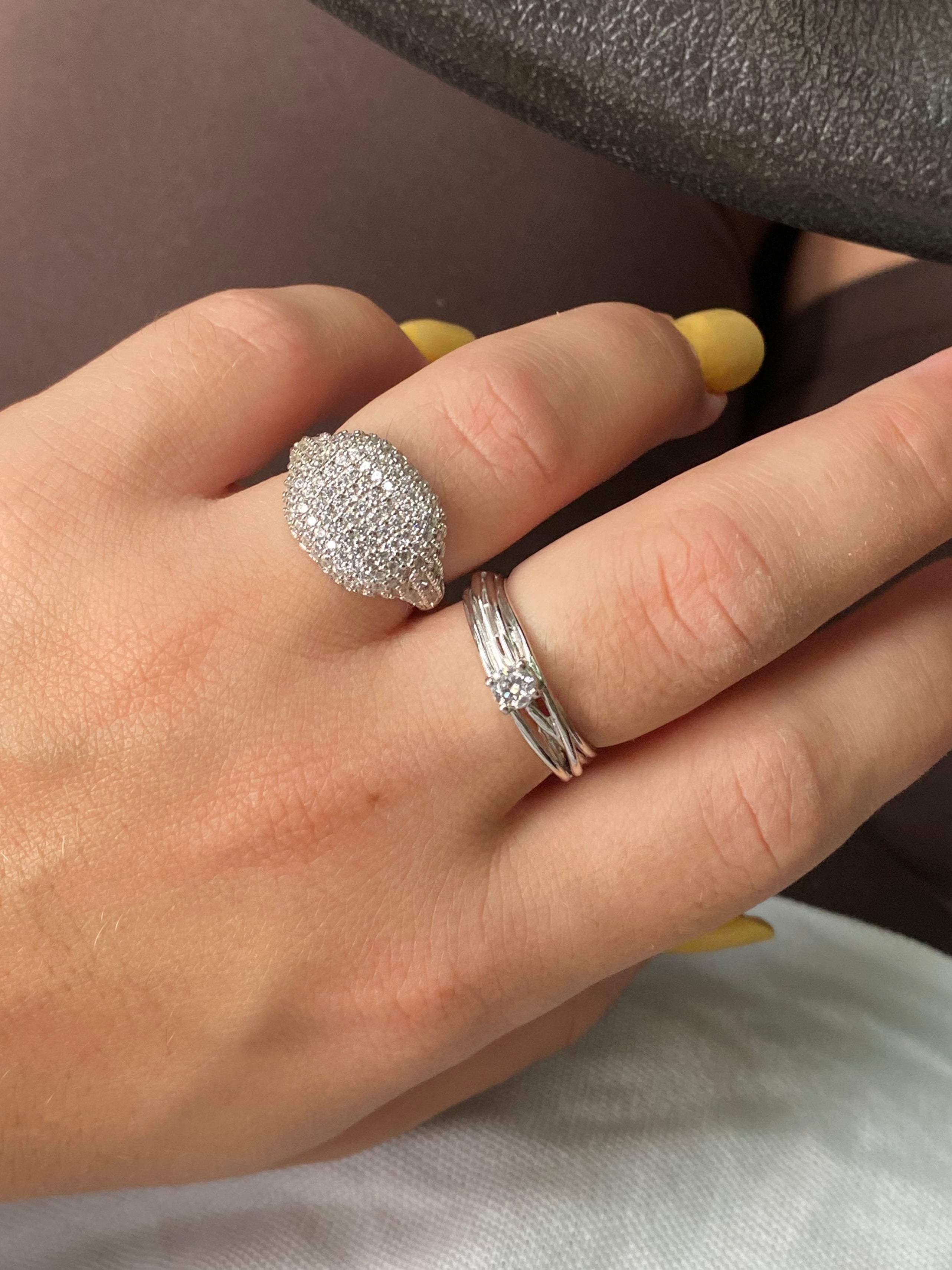 Anello solitario filo della vita