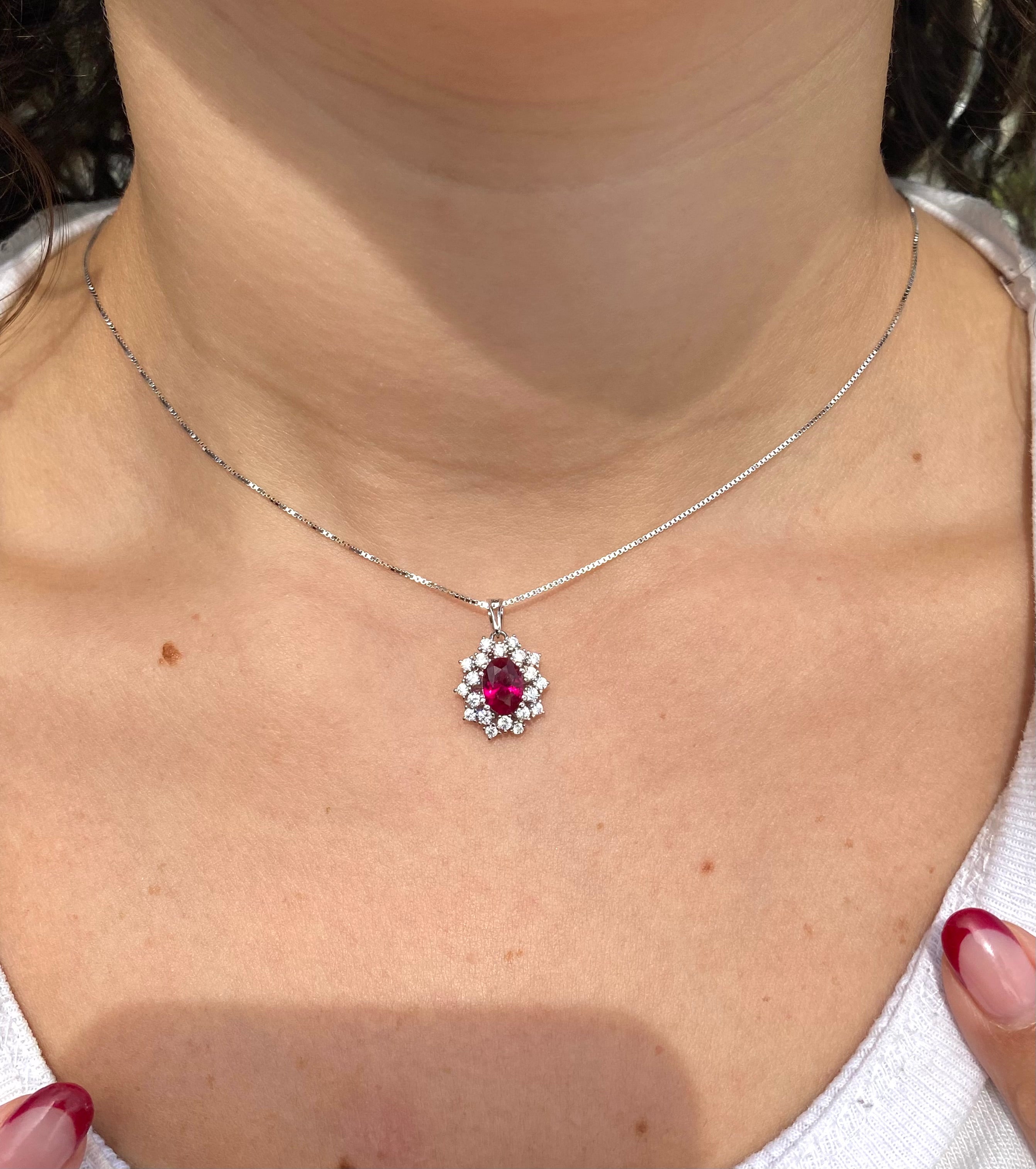 Collana ruby doppio giro scintillante