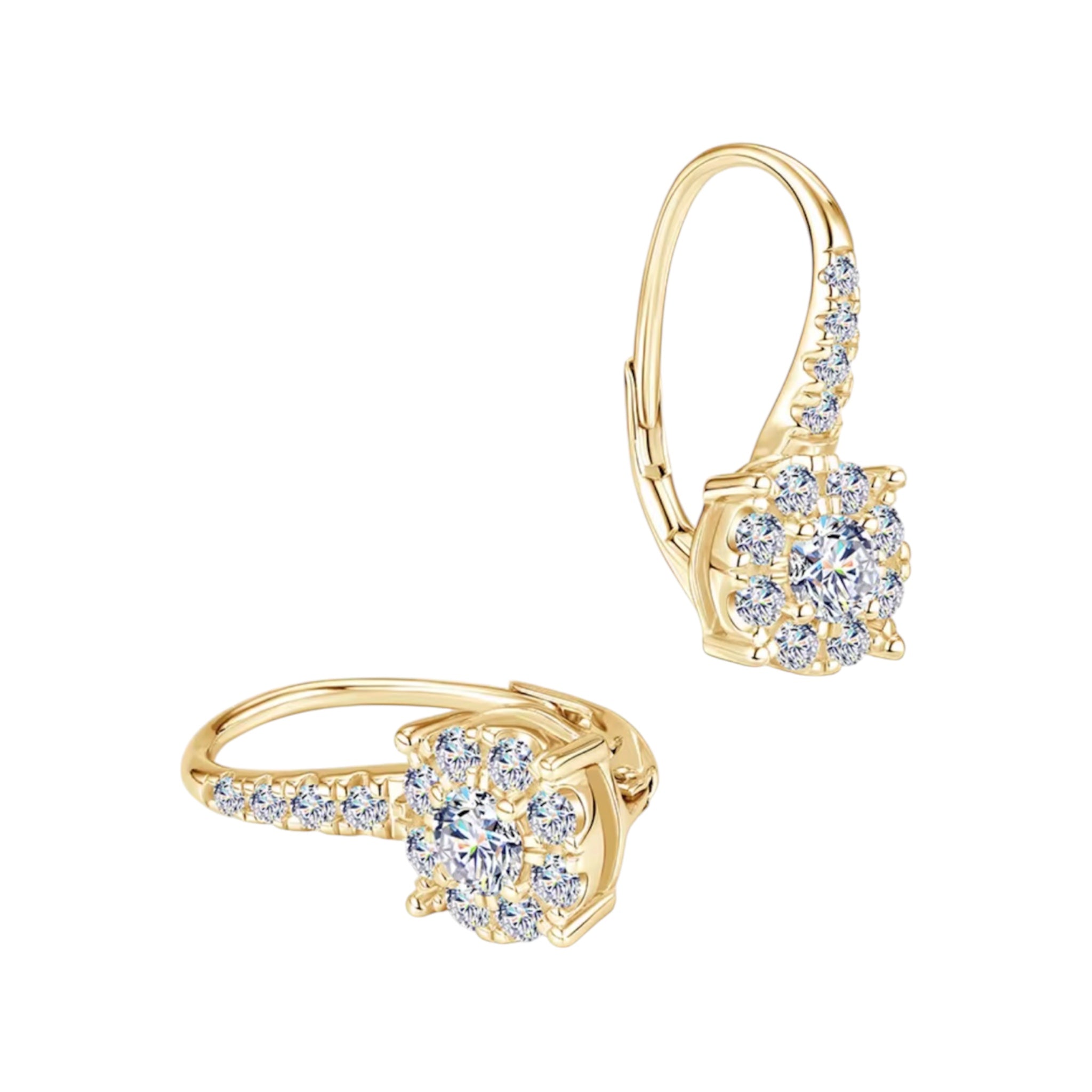 Orecchini con chiusura a monachina in moissanite