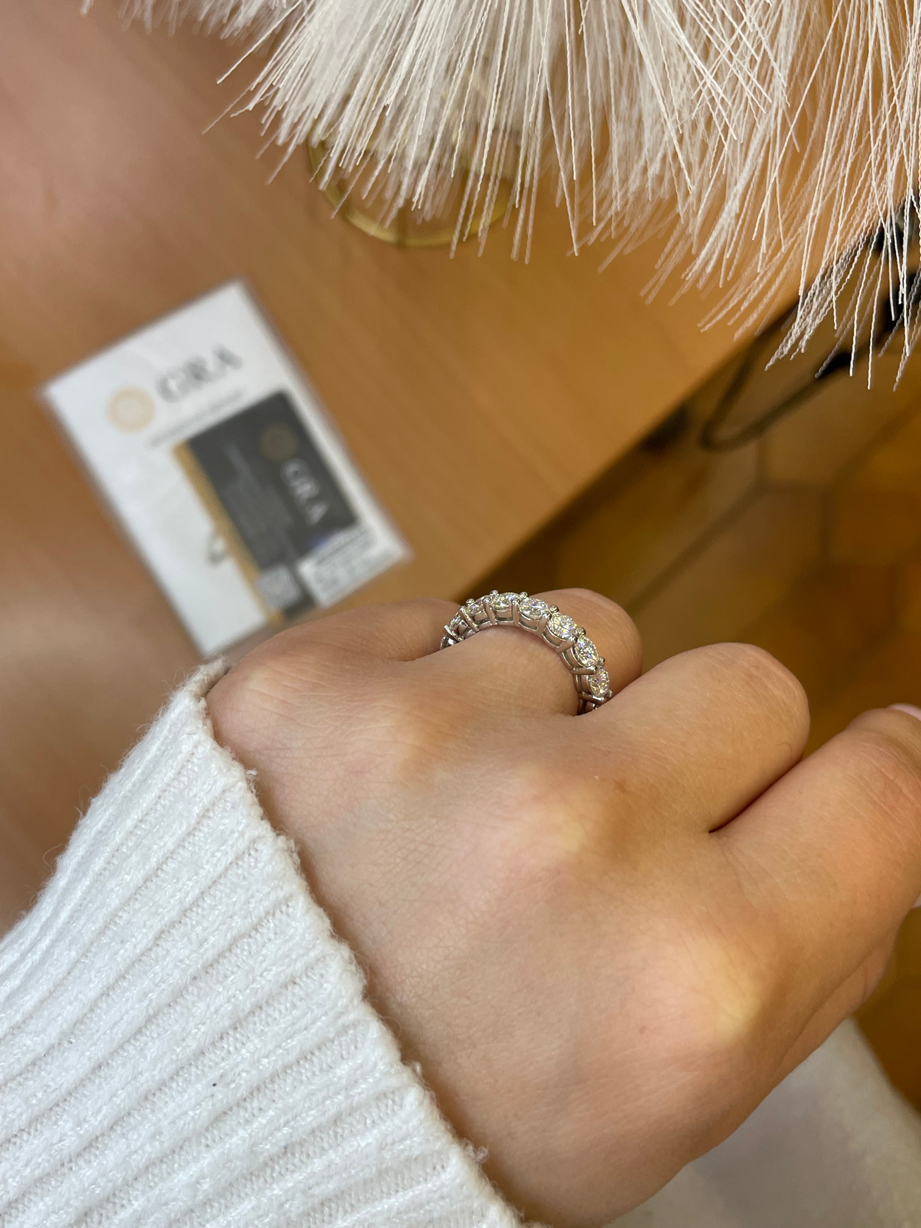 Anello Veretta con moissanite da 4mm