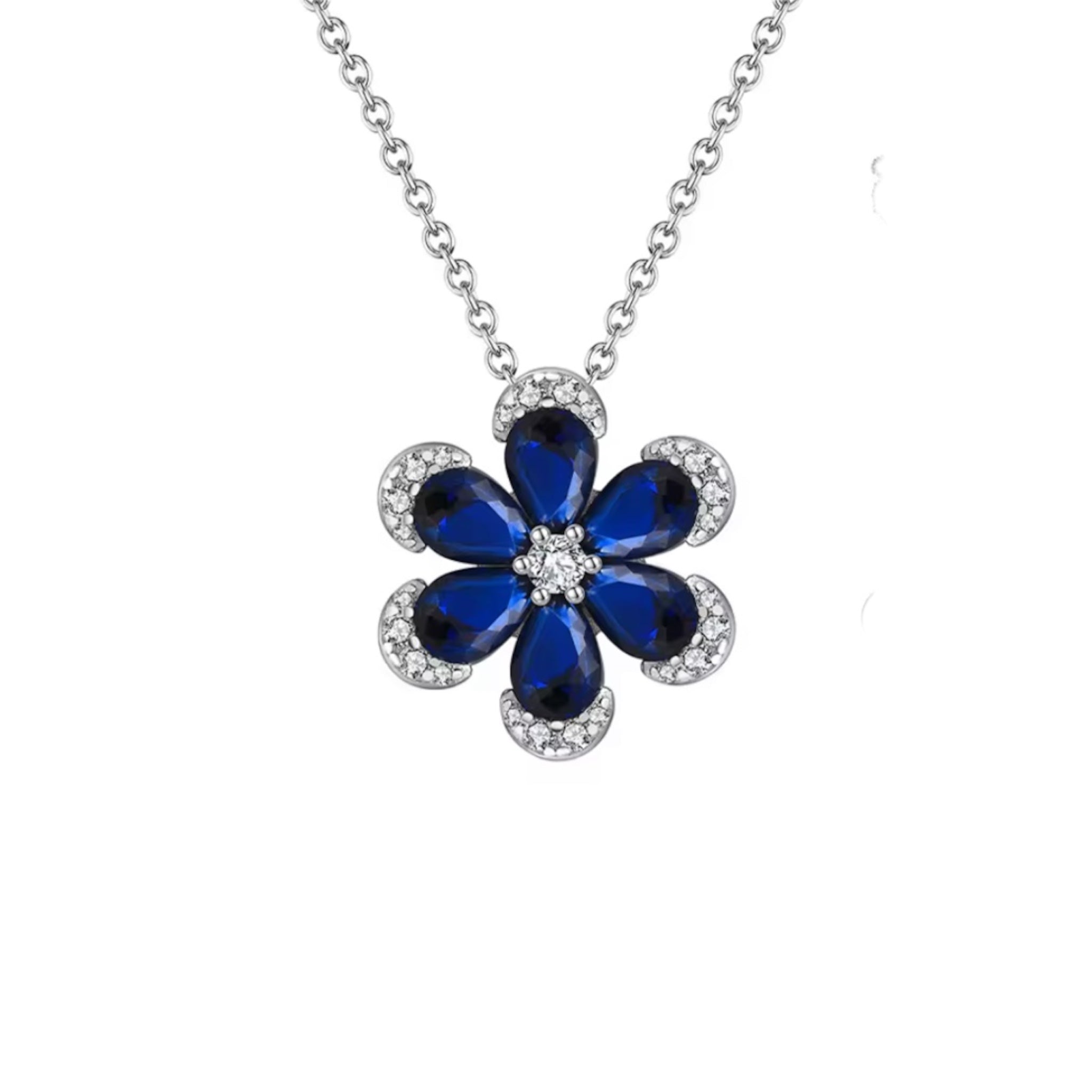 Collana petali blu luminosa