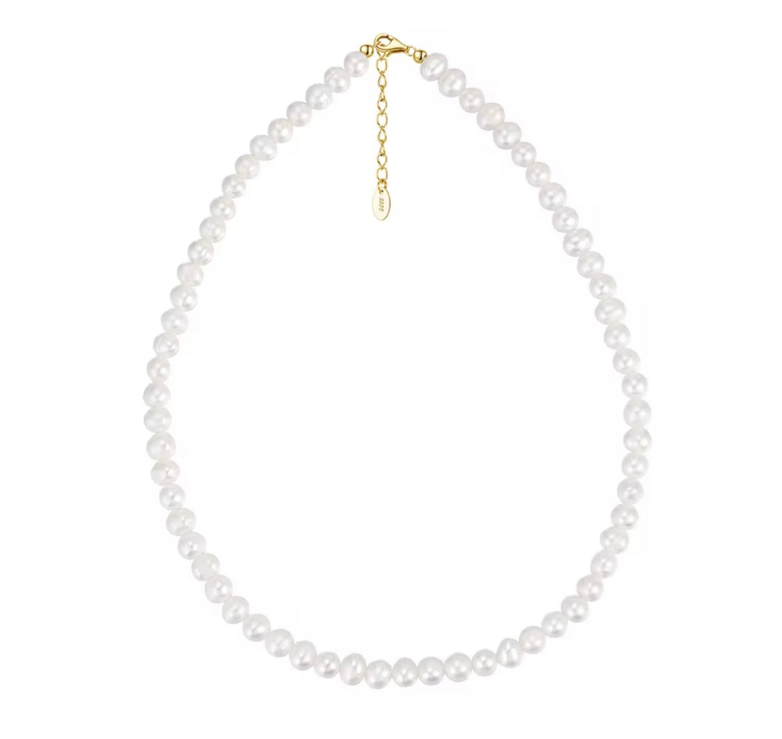 Collana in perle di fiume naturali