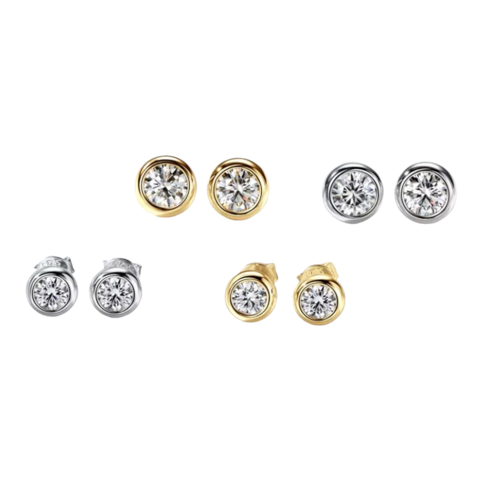 Orecchini punto luce con moissanite