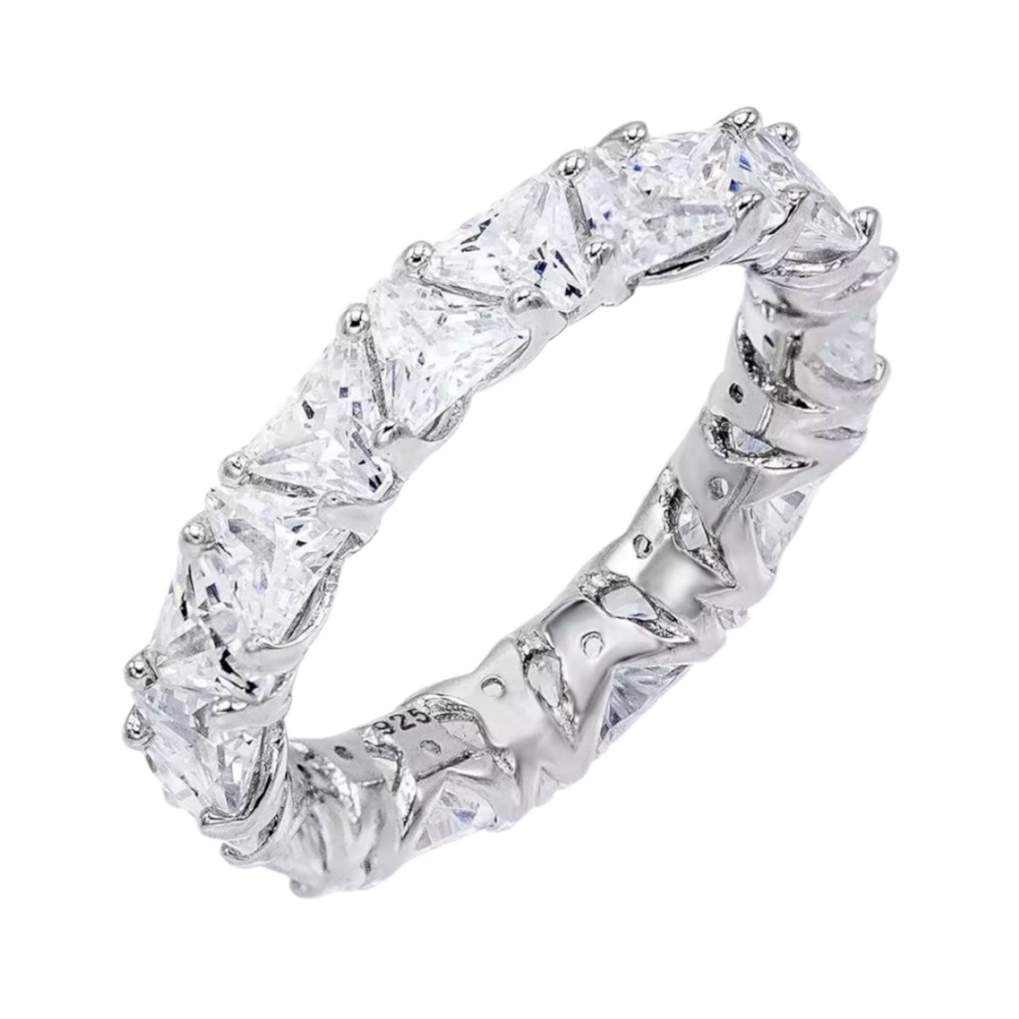 Anello Veretta con triangoli luminosi