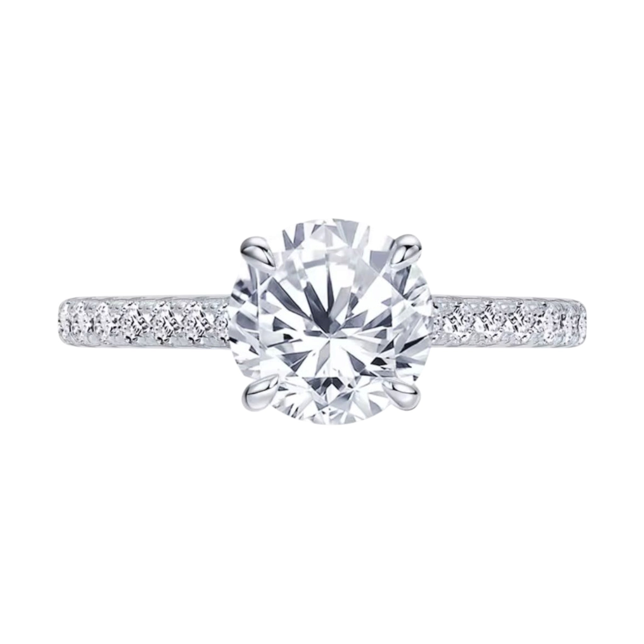 Anello solitario in moissanite certificata da 2ct