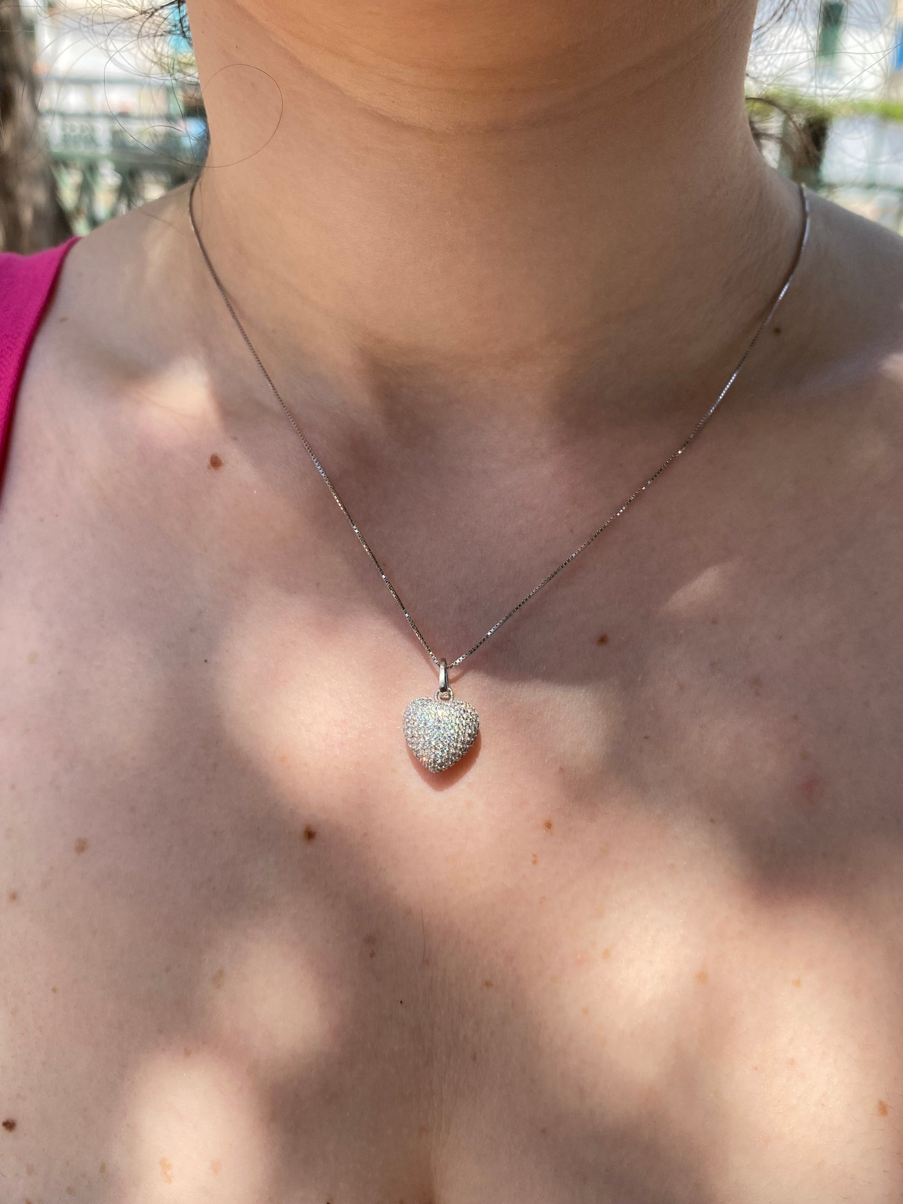 Necklace with pavé heart