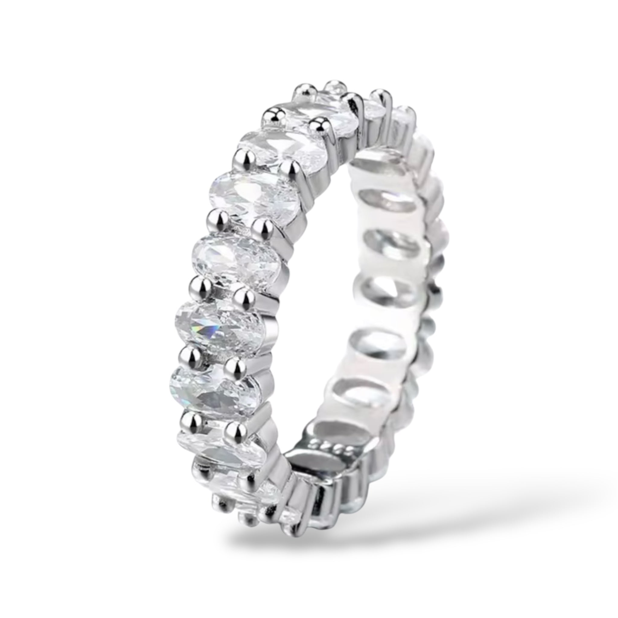 Eternity ring with sparkling oval stones