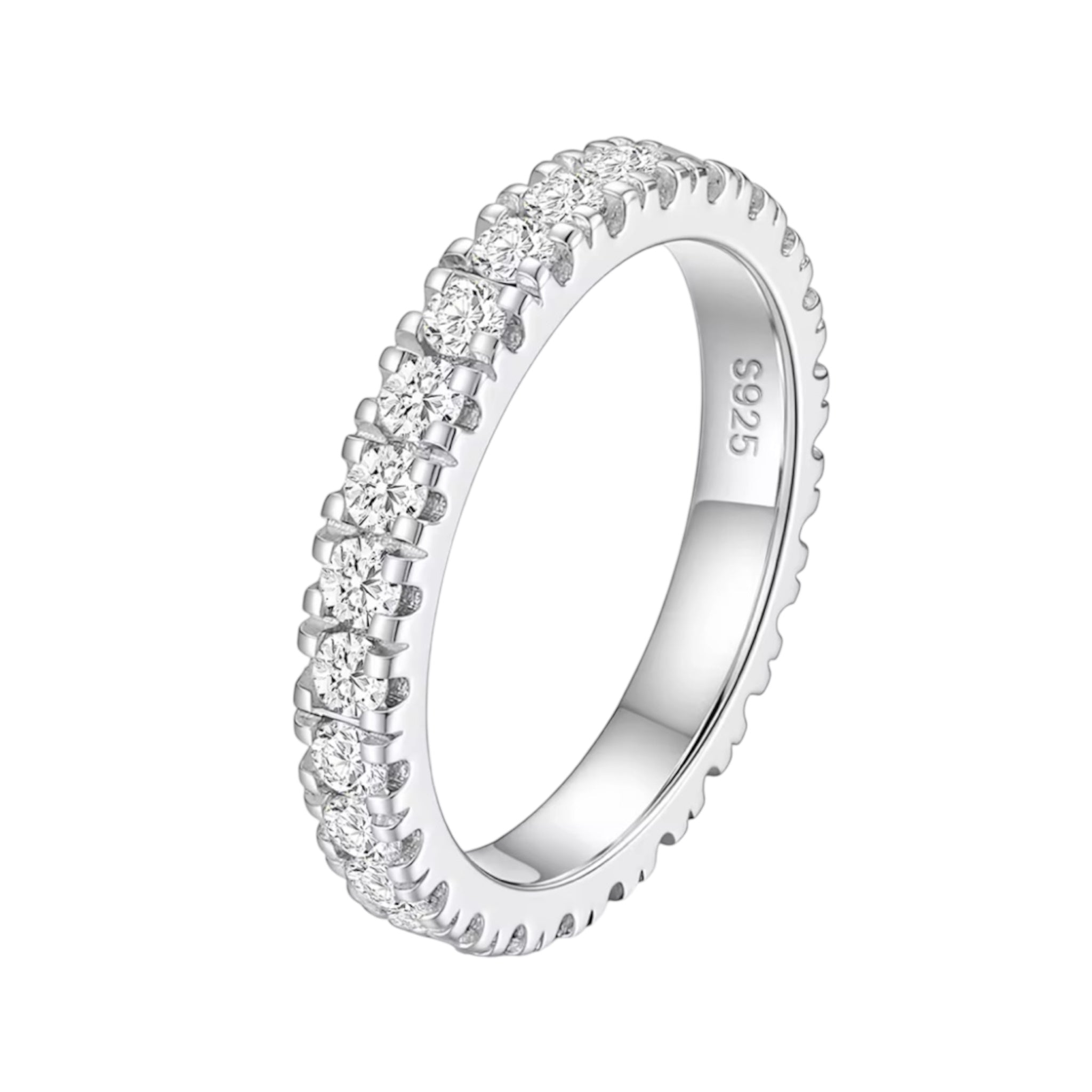 Anello Veretta con moissanite luminosa da 3mm certificata