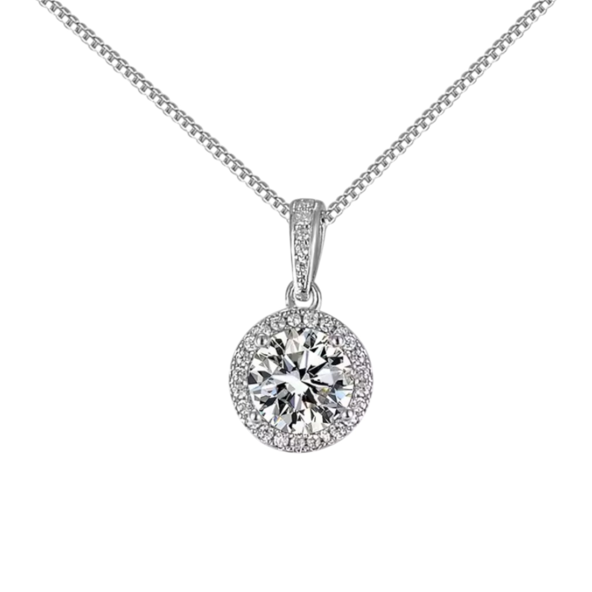 Collana punto luce in moissanite certificata