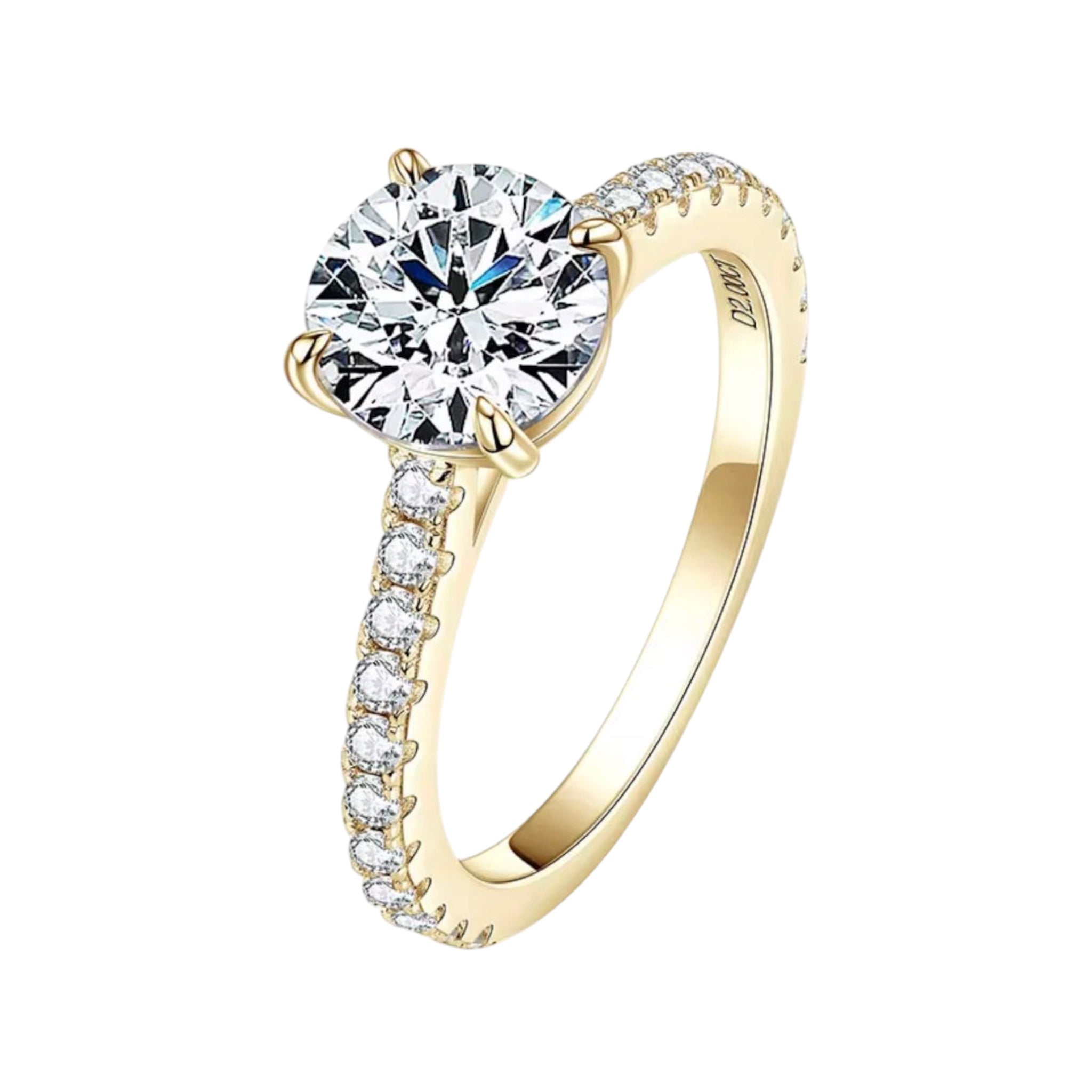 Anello solitario in moissanite certificata da 2ct