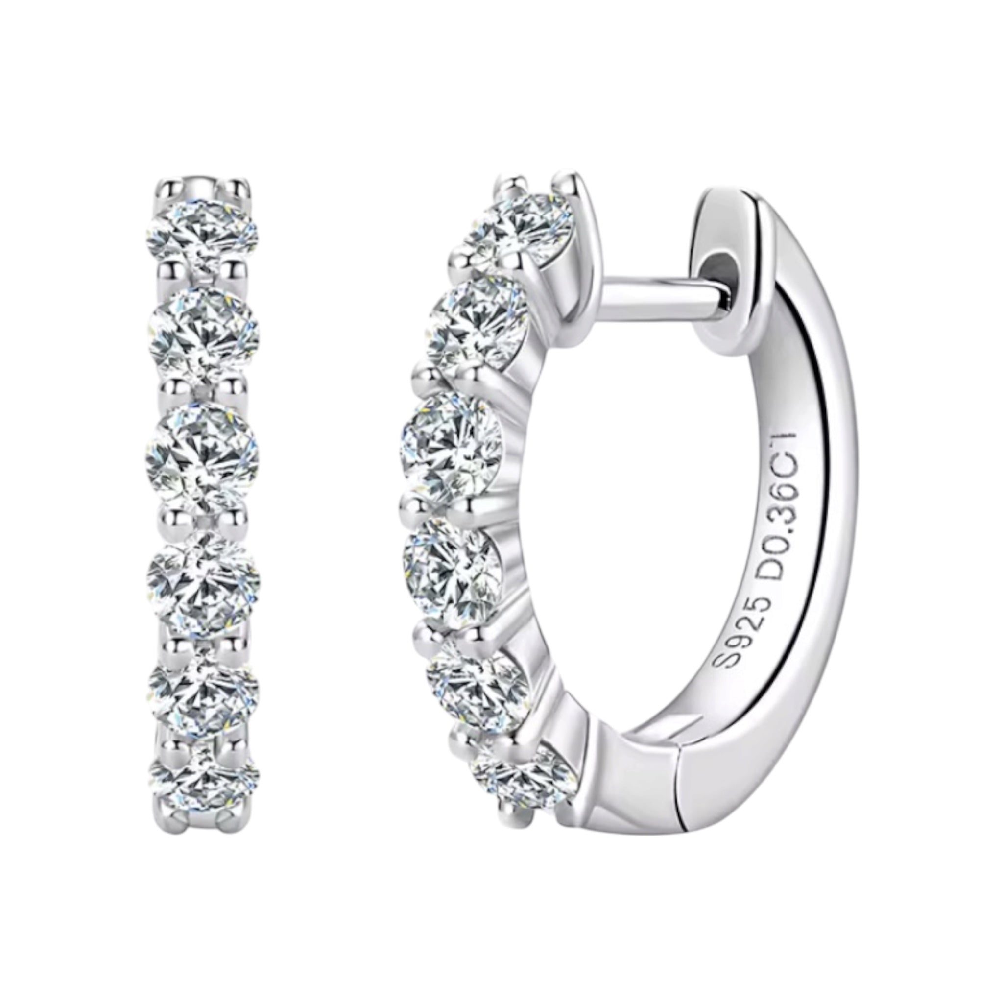 Orecchini a cerchio in moissanite da 2,5mm