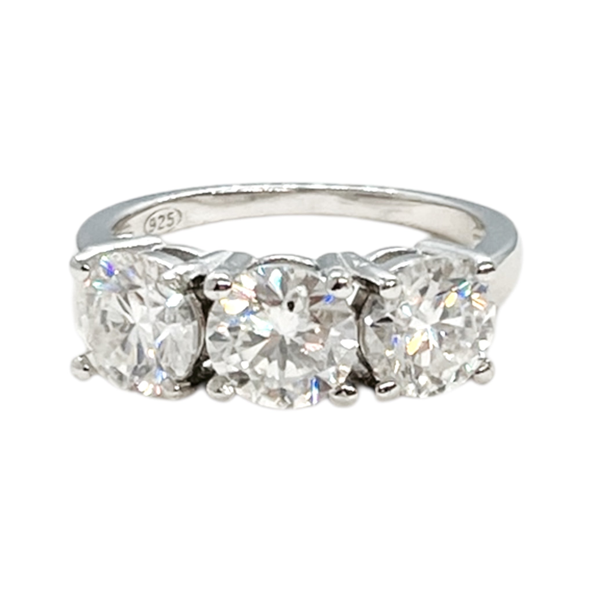 Trilogy con moissanite da 3ct