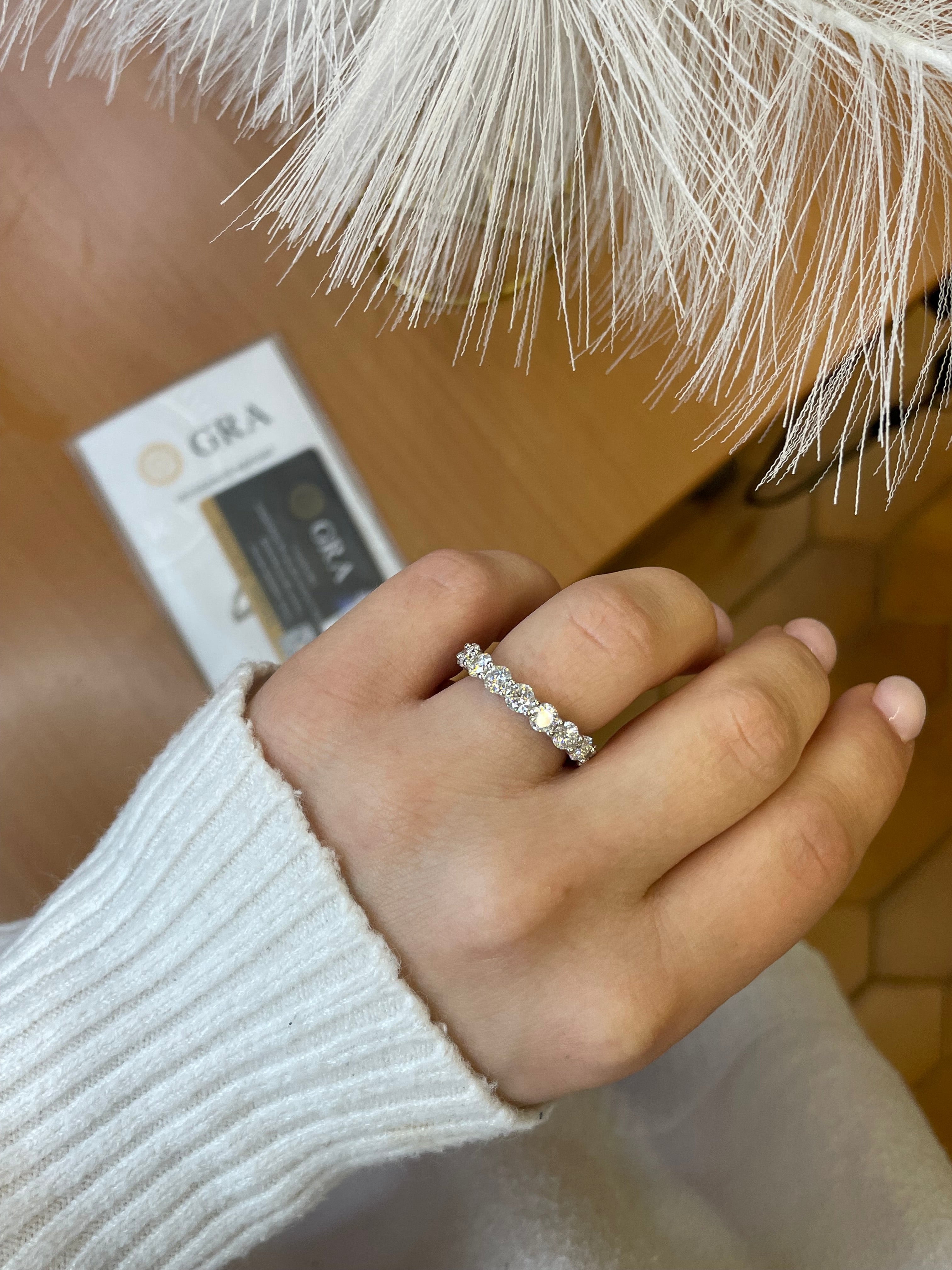 Anello Veretta con moissanite da 4mm