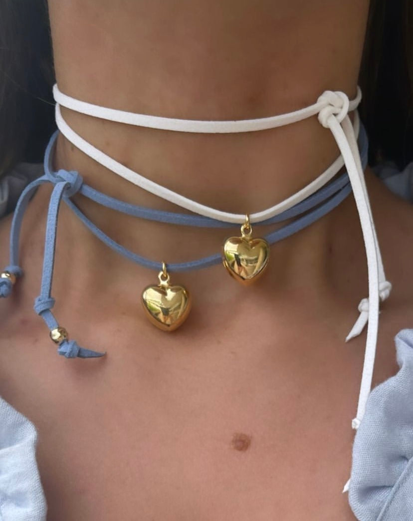 Collana caucciù con cuore