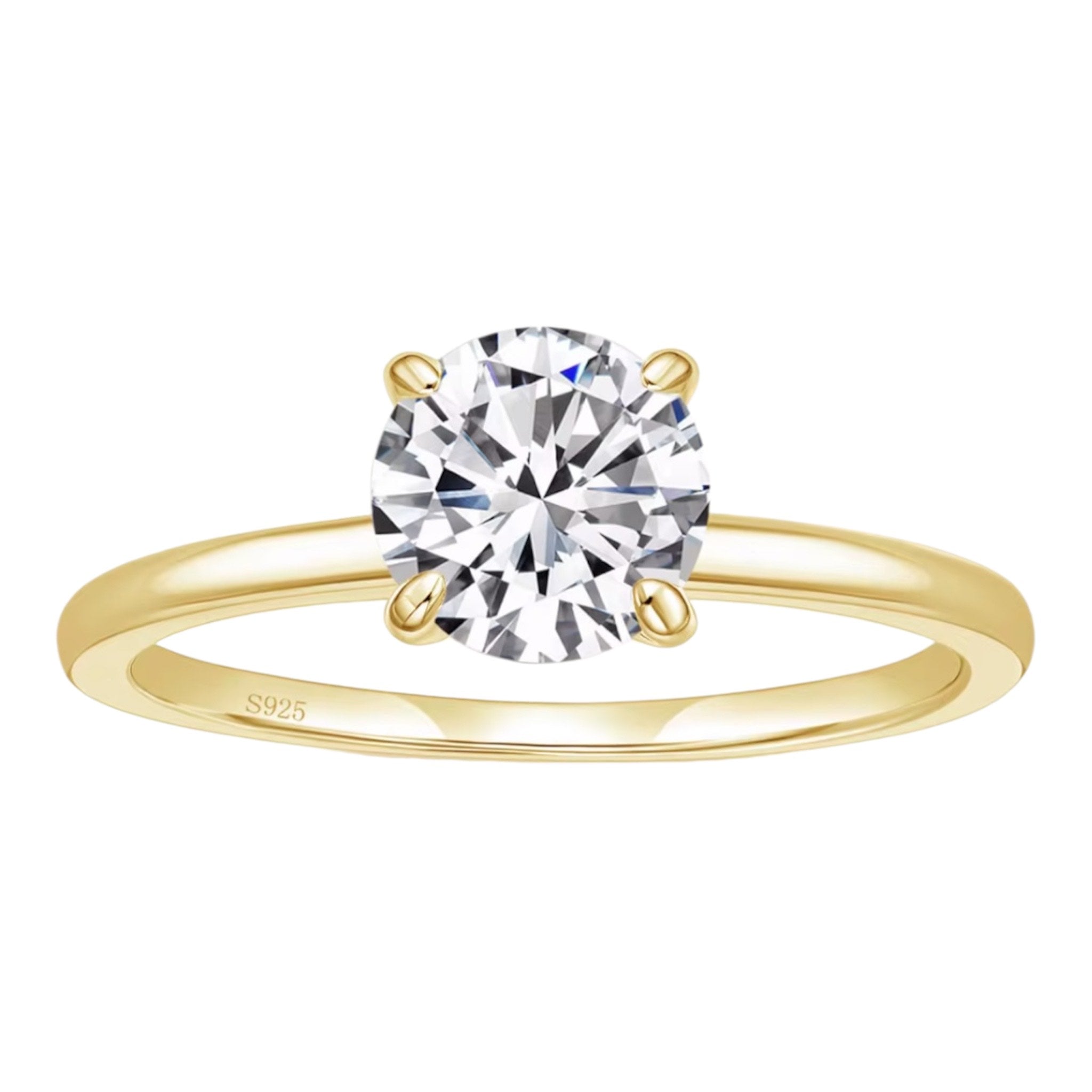 Anello solitario luminoso con moissanite 1.59